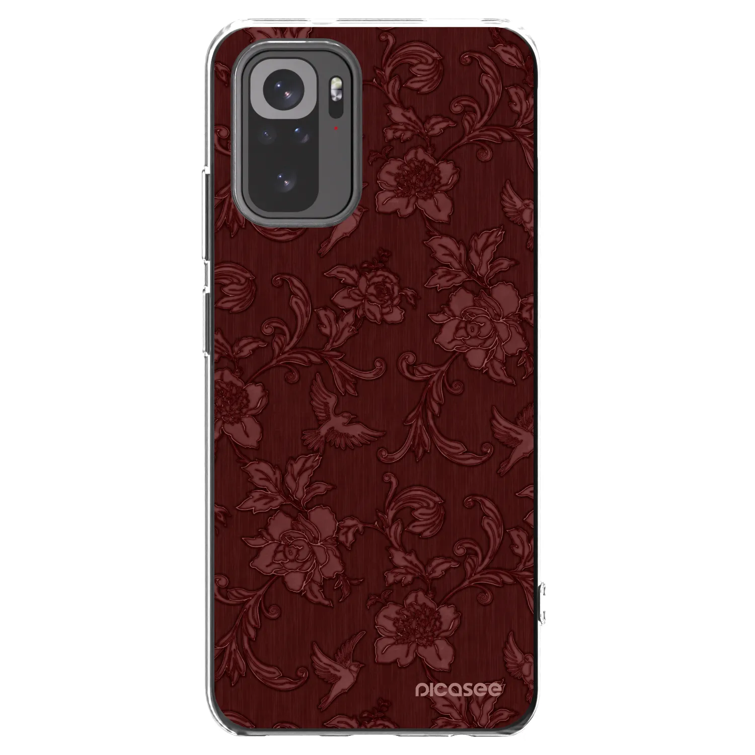 Picasee silikonski prozorni ovitek za Xiaomi Redmi Note 10 - Red Elegance