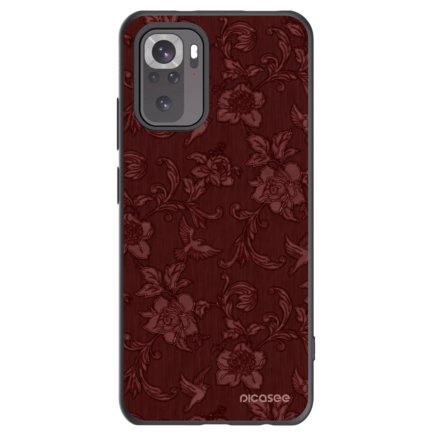 Picasee silikonski črni ovitek za Xiaomi Redmi Note 10 - Red Elegance