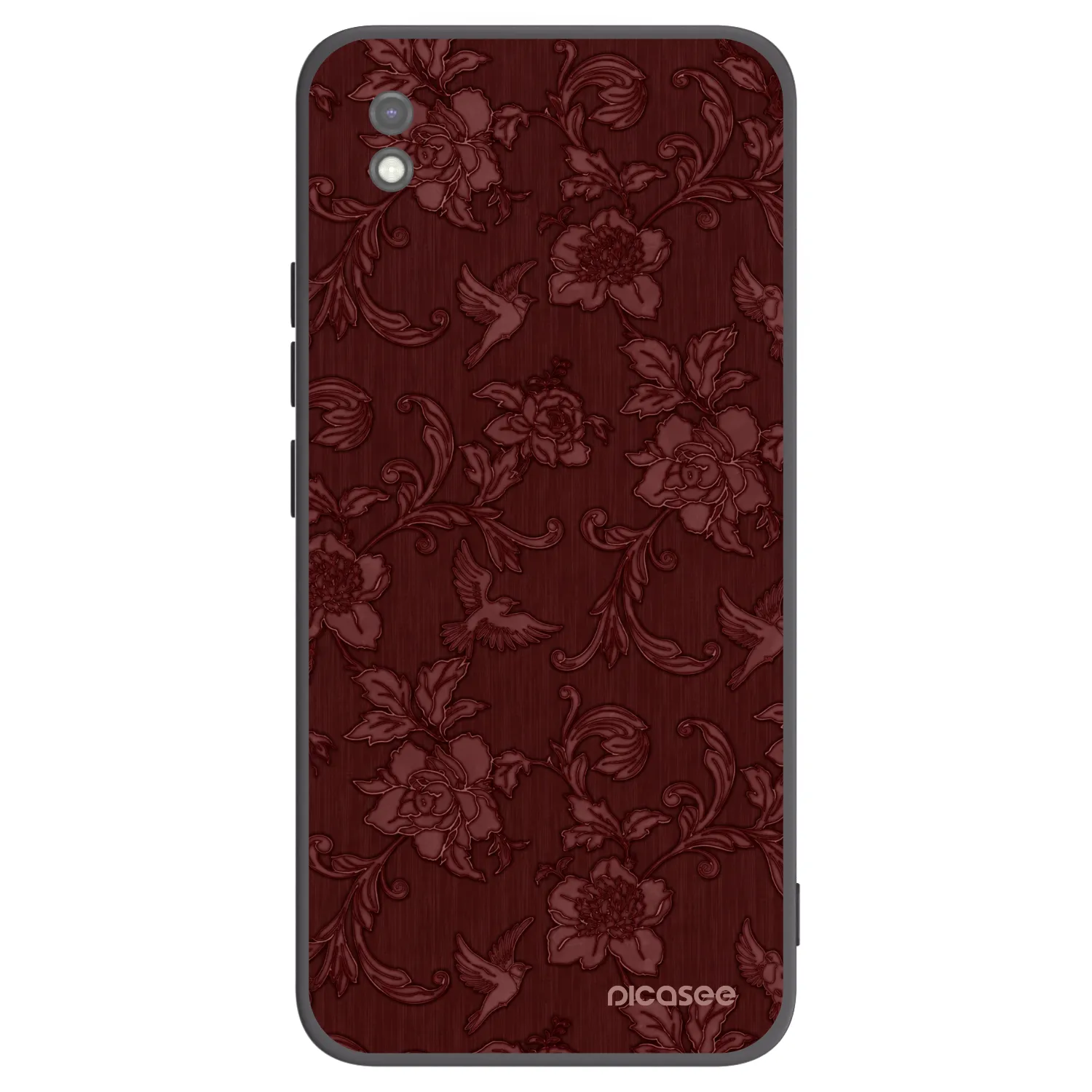 Picasee silikonski črni ovitek za Xiaomi Redmi 9AT - Red Elegance