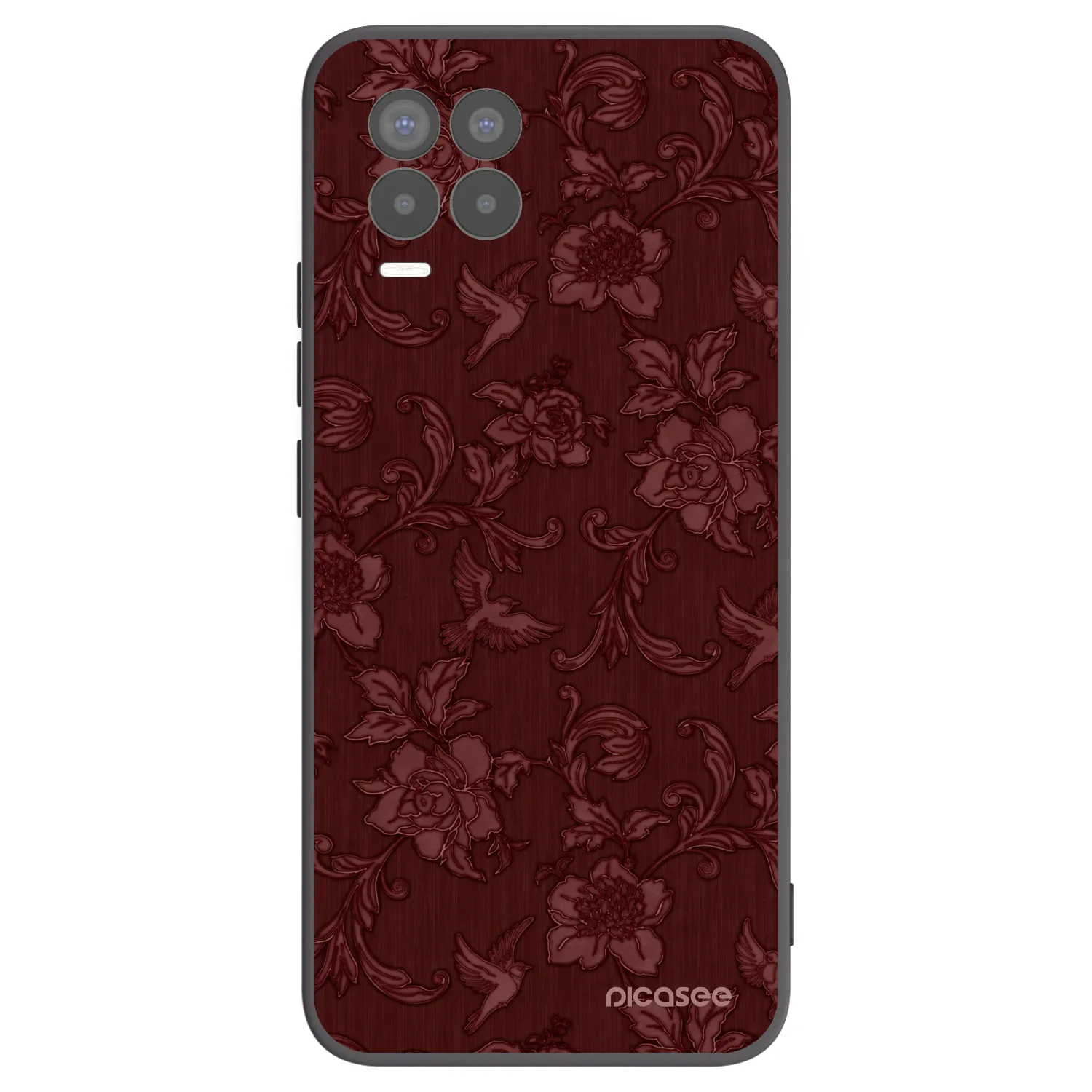 Picasee silikonski črni ovitek za Realme 8 4G - Red Elegance