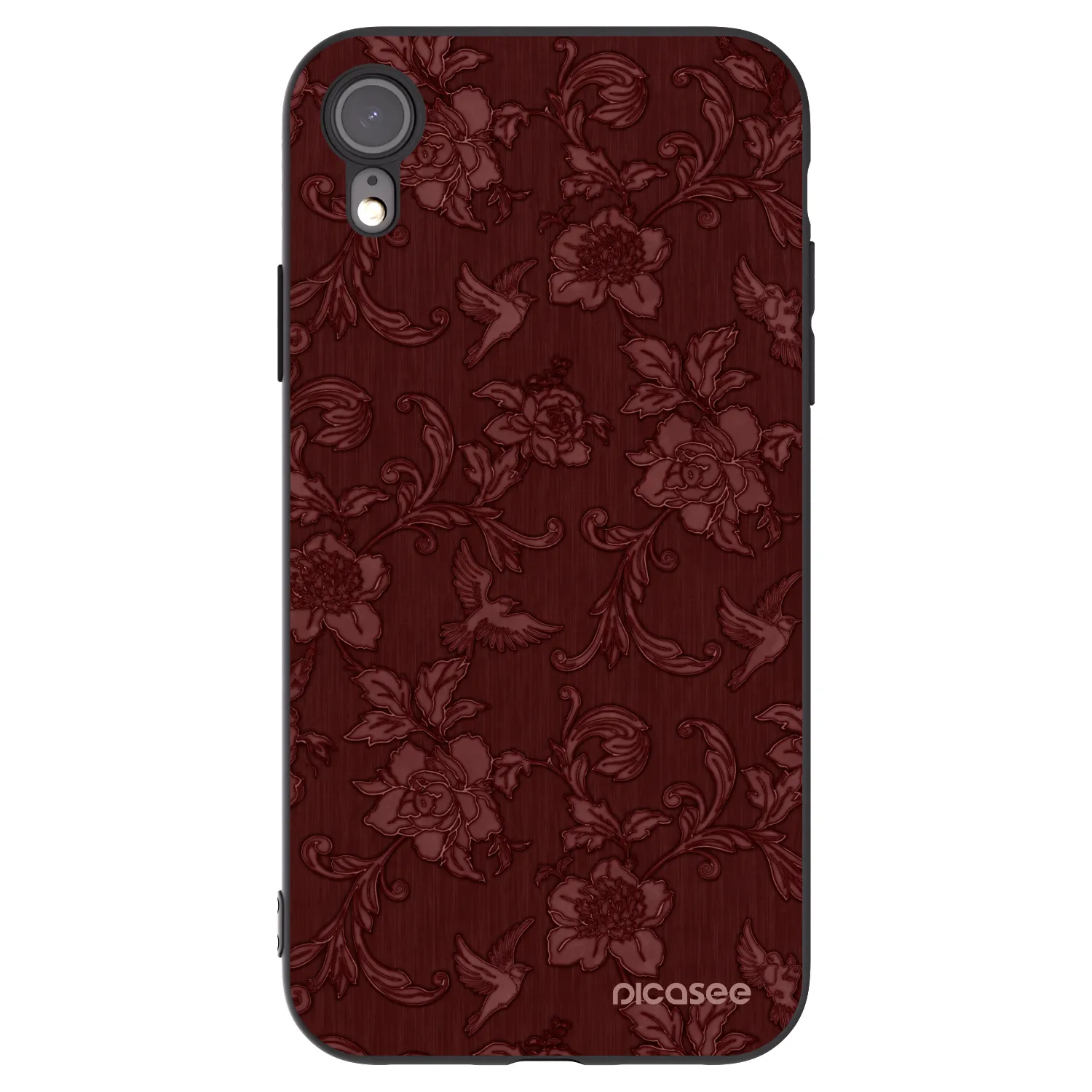 Picasee silikonski črni ovitek za Apple iPhone XR - Red Elegance