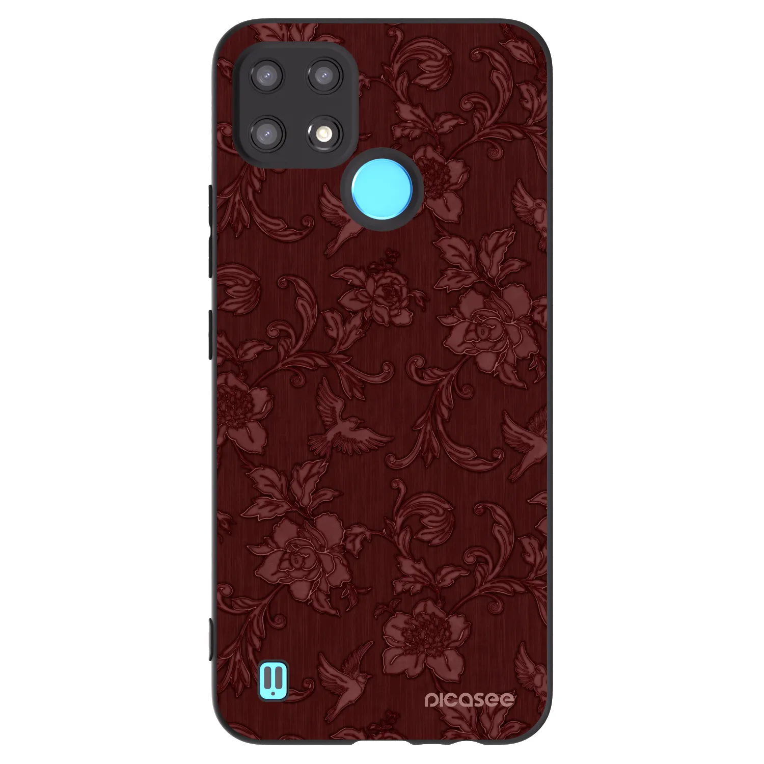 Picasee silikonski črni ovitek za Realme C21 - Red Elegance