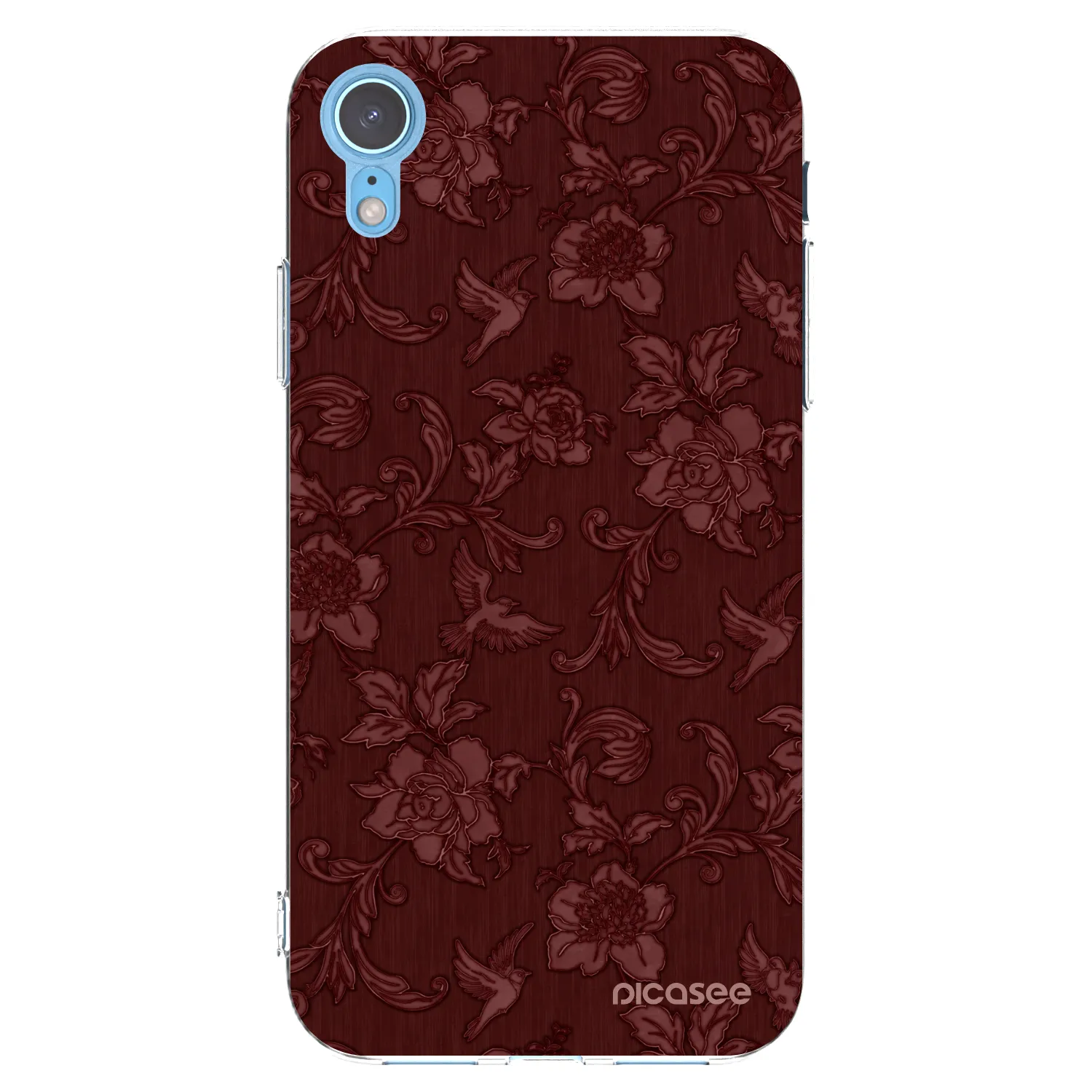 Picasee silikonski prozorni ovitek za Apple iPhone XR - Red Elegance