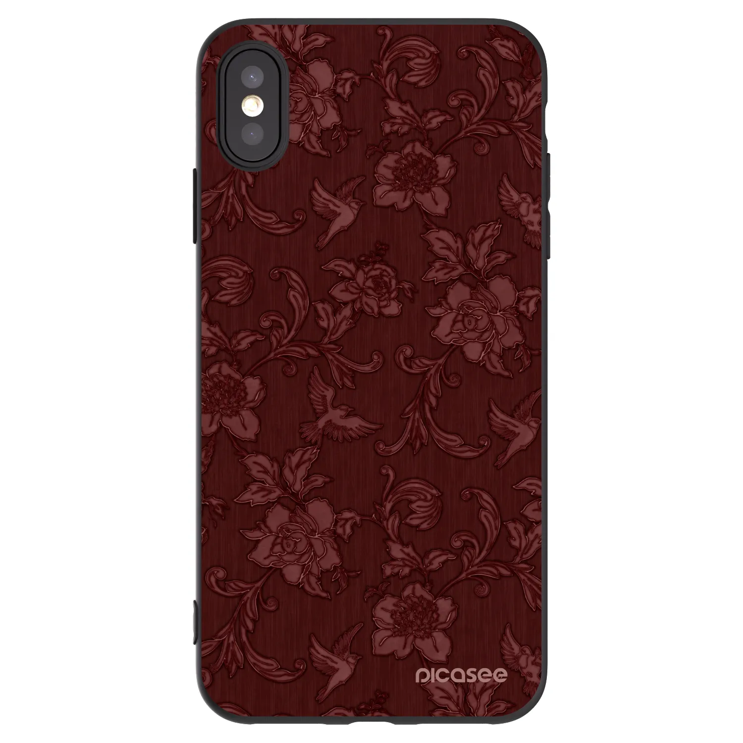 Picasee silikonski črni ovitek za Apple iPhone XS Max - Red Elegance