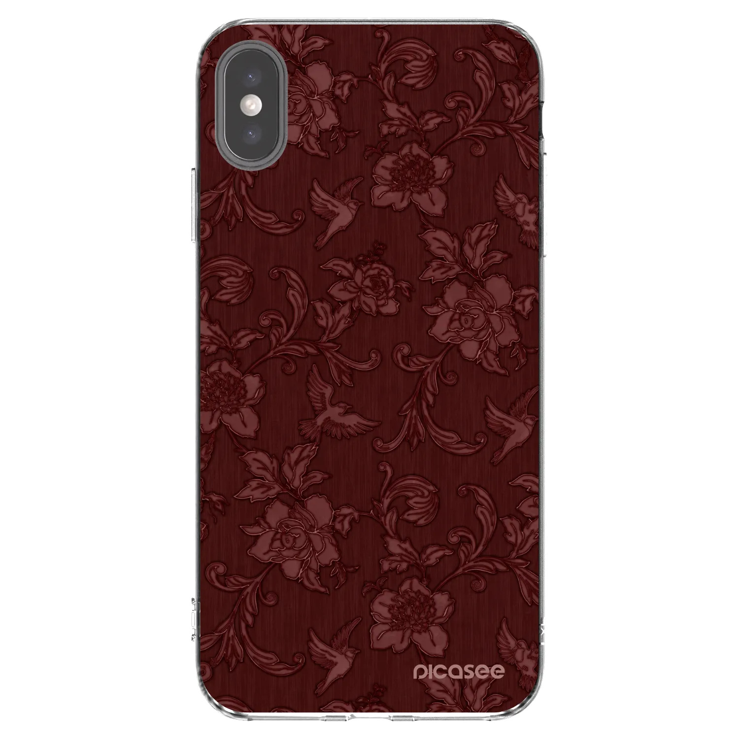 Picasee silikonski prozorni ovitek za Apple iPhone XS Max - Red Elegance