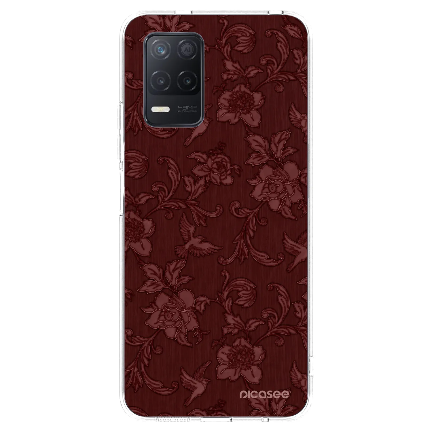 Picasee silikonski prozorni ovitek za Realme 8 5G - Red Elegance
