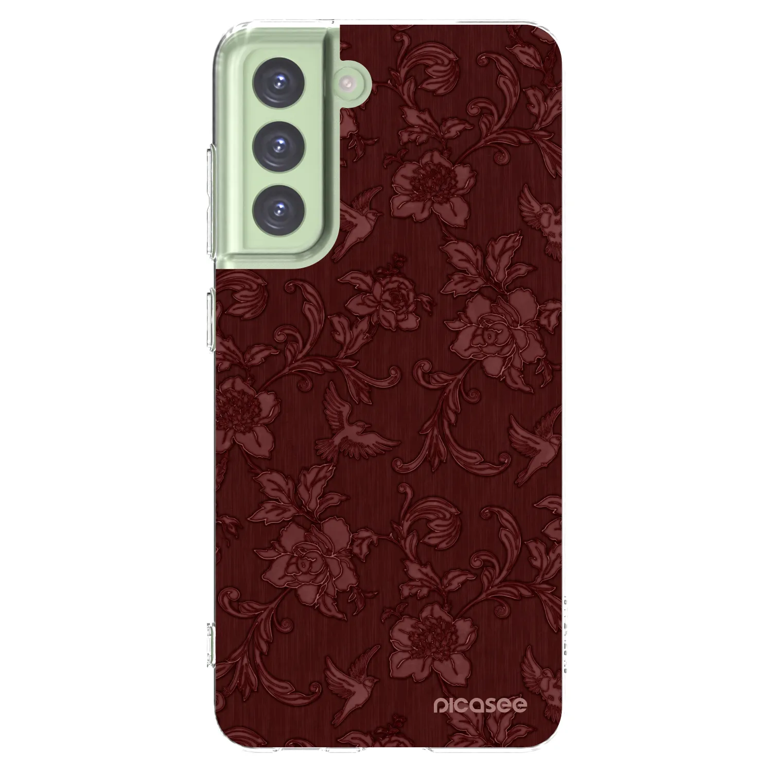 Picasee silikonski prozorni ovitek za Samsung Galaxy S21 FE 5G - Red Elegance