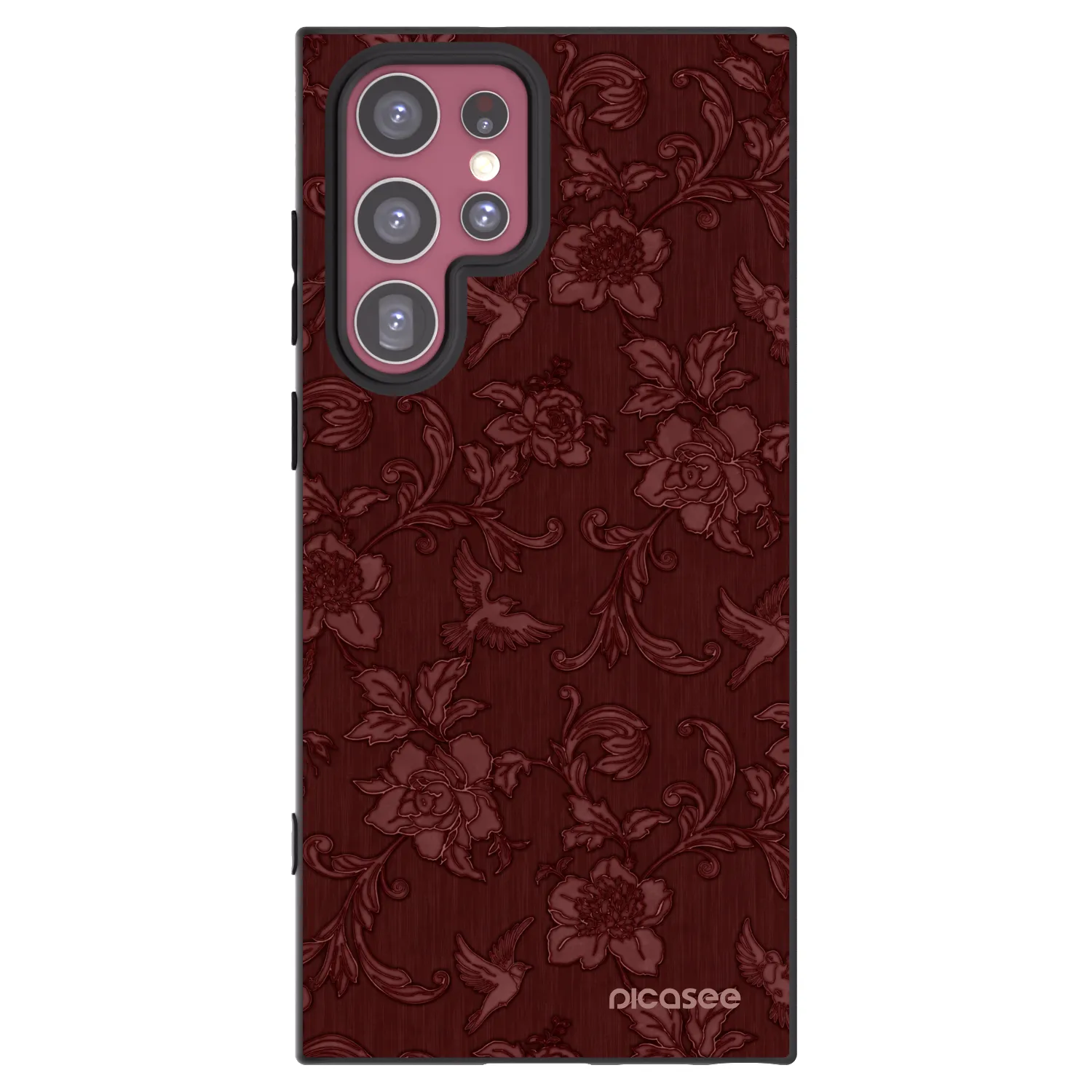 Picasee silikonski črni ovitek za Samsung Galaxy S22 Ultra 5G - Red Elegance