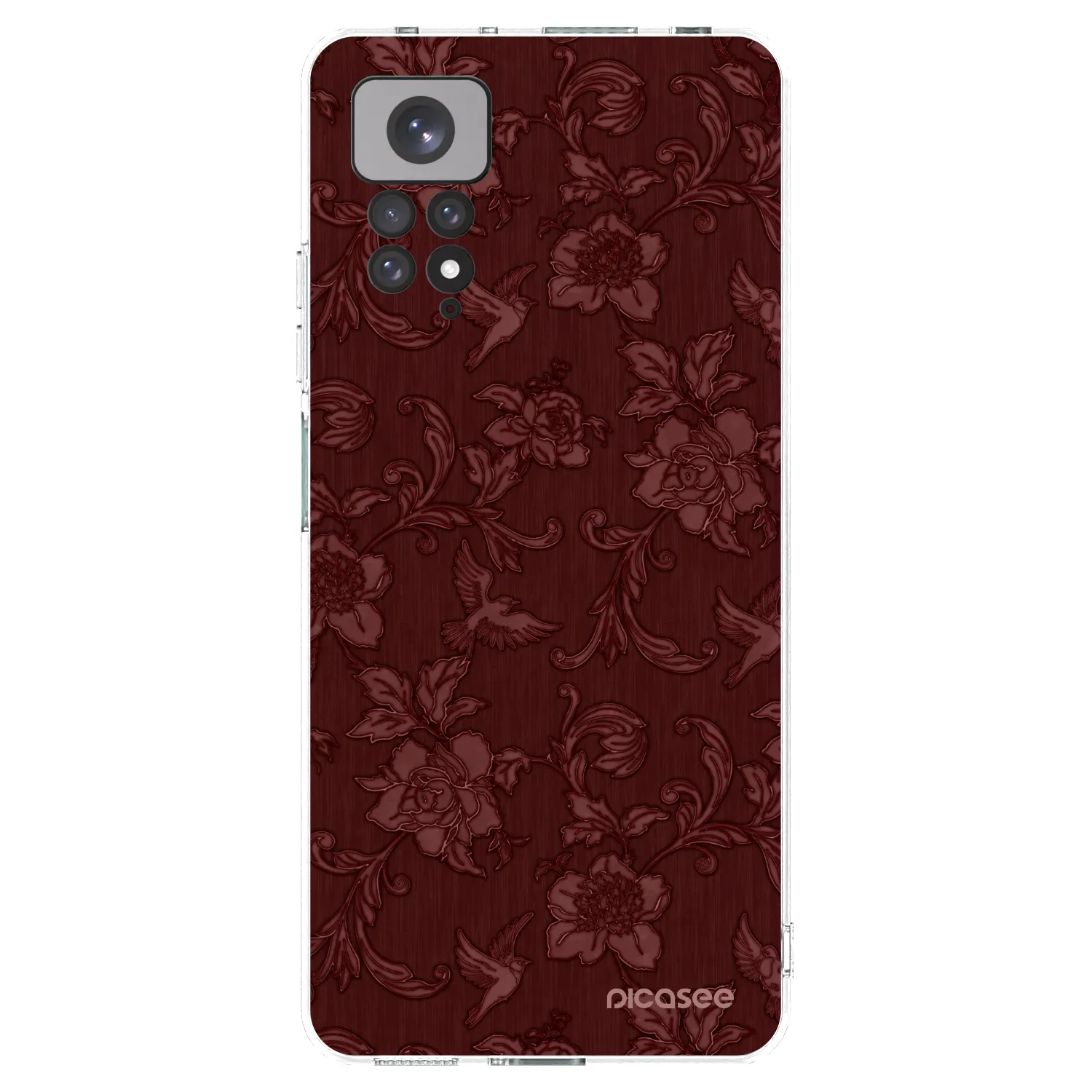 Picasee silikonski prozorni ovitek za Xiaomi Redmi Note 11S 4G - Red Elegance