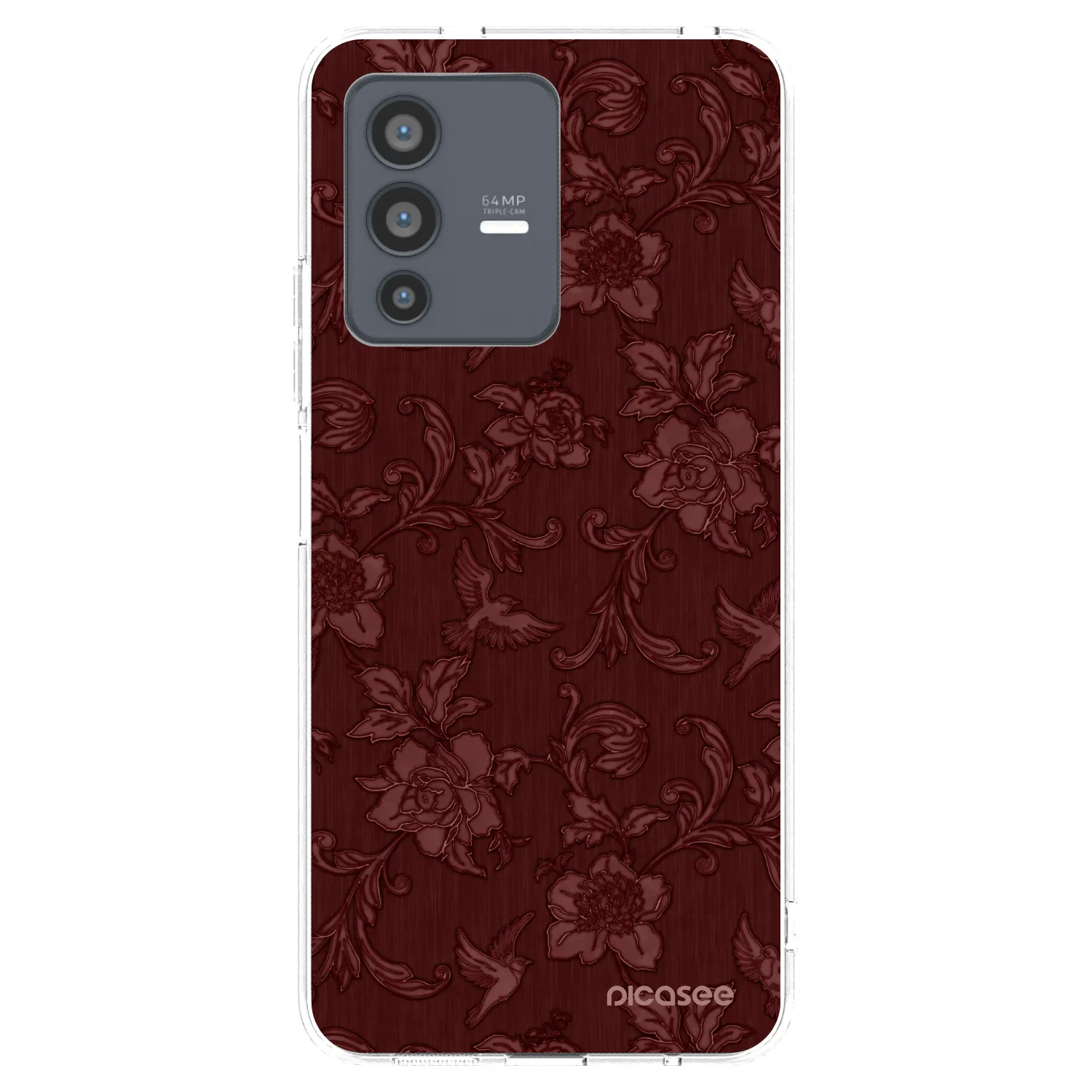 Picasee silikonski prozorni ovitek za Vivo V23 5G - Red Elegance