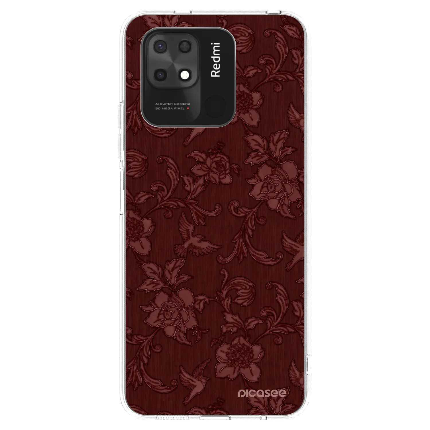 Picasee silikonski prozorni ovitek za Xiaomi Redmi 10C - Red Elegance