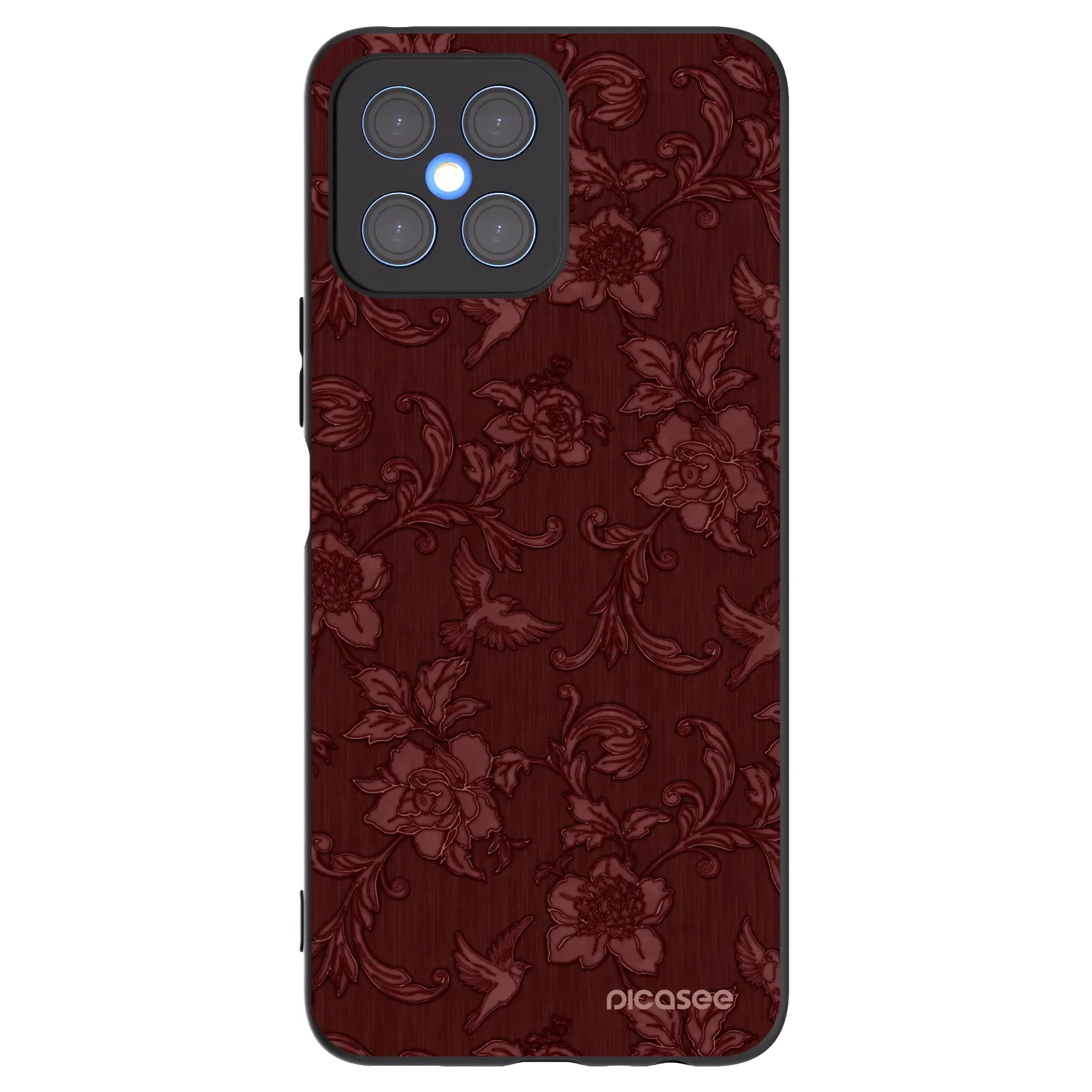 Picasee silikonski črni ovitek za Honor X8 4G - Red Elegance