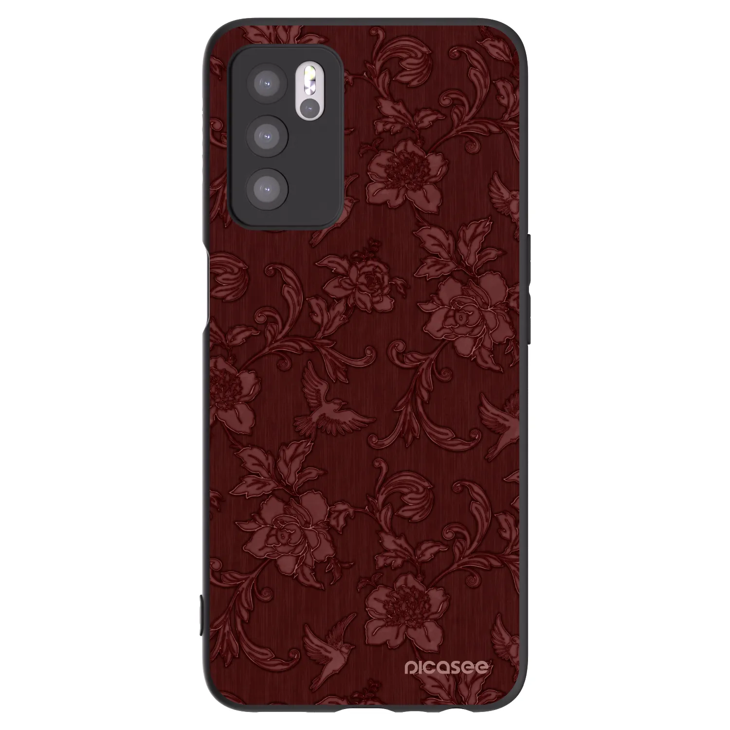 Picasee silikonski črni ovitek za OPPO A16 - Red Elegance