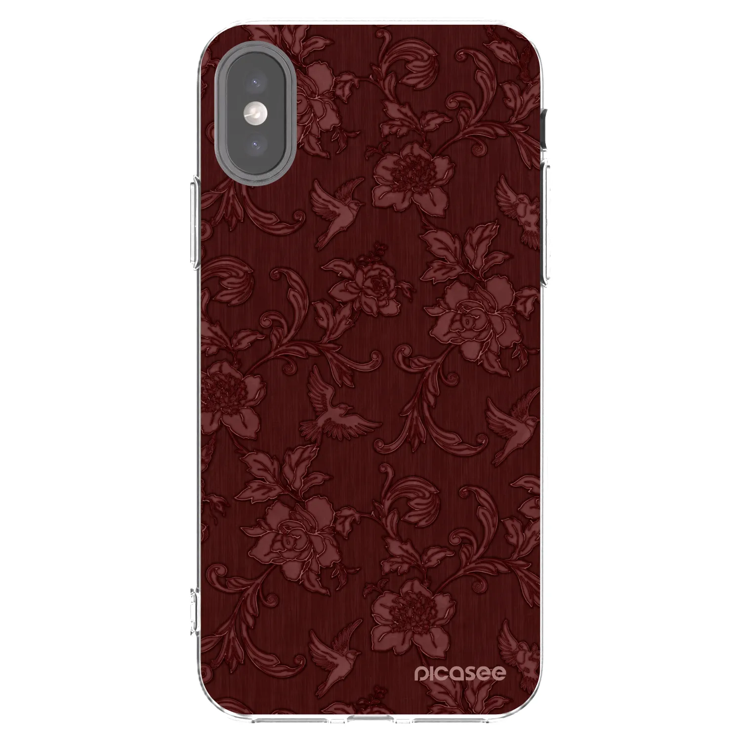 Picasee silikonski prozorni ovitek za Apple iPhone X/XS - Red Elegance