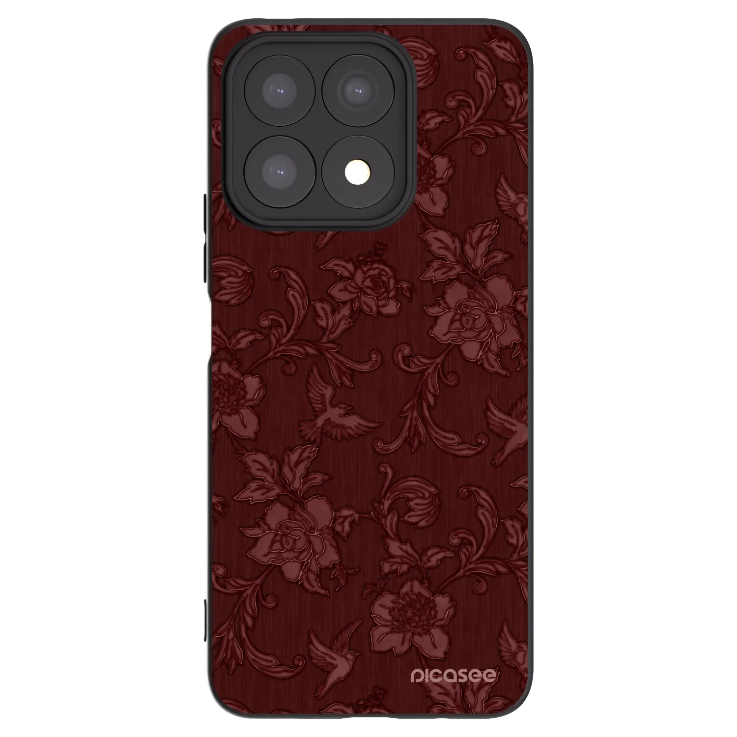 Picasee silikonski črni ovitek za Honor X8a - Red Elegance