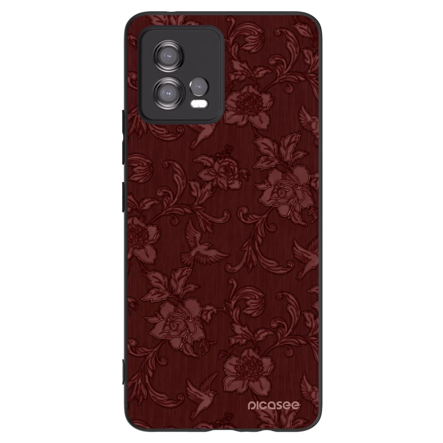 Picasee silikonski črni ovitek za Motorola Moto G72 - Red Elegance