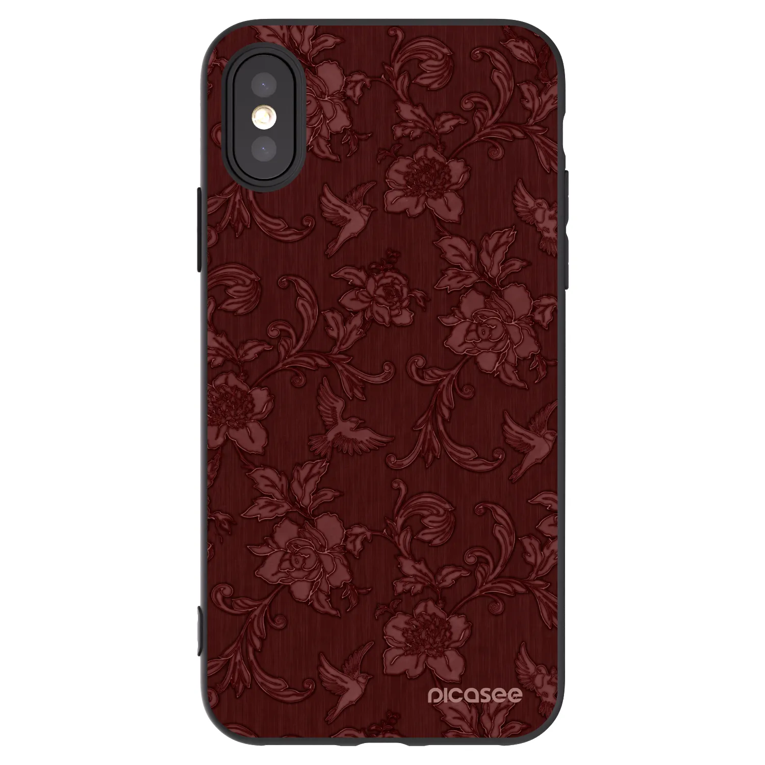 Picasee silikonski črni ovitek za Apple iPhone X/XS - Red Elegance