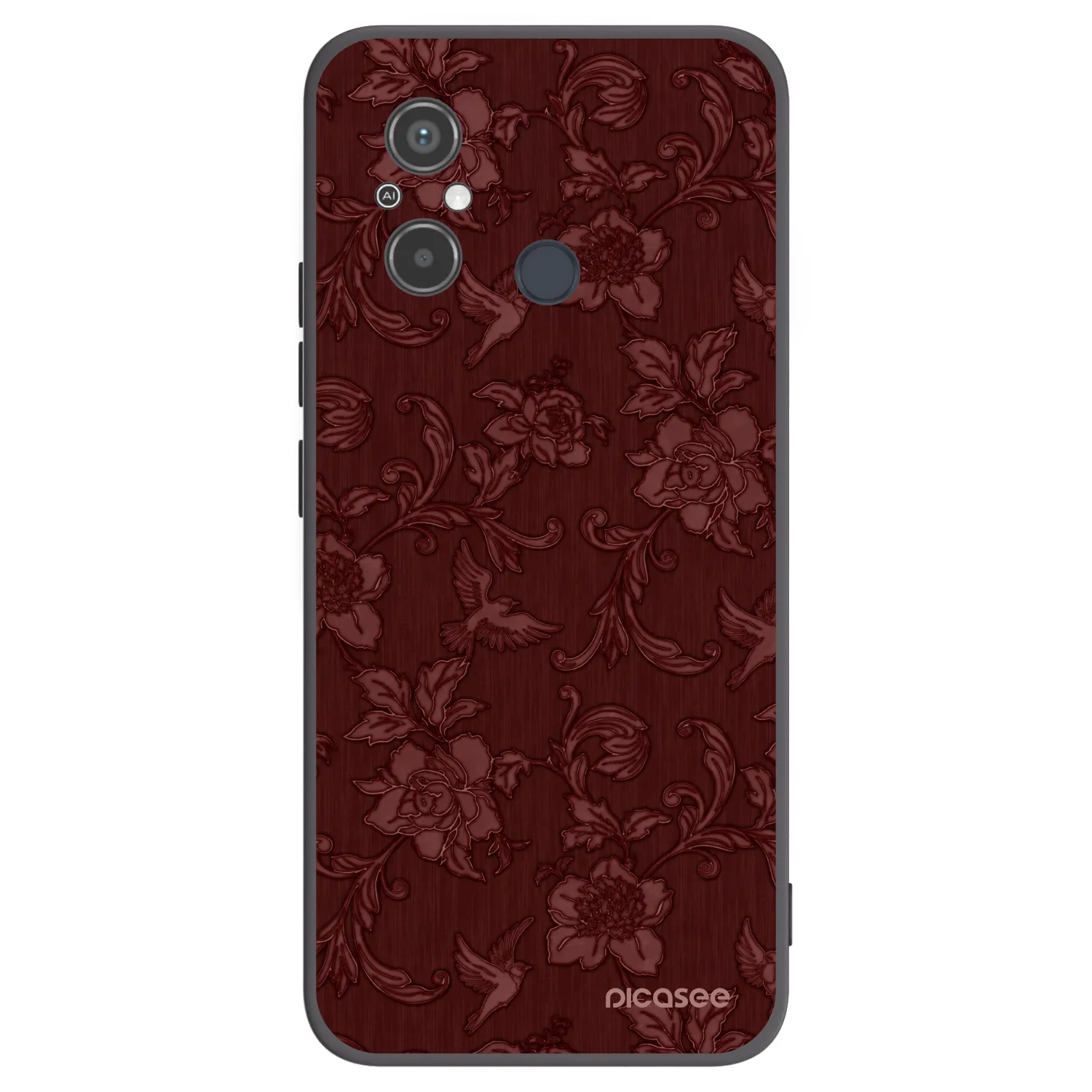 Picasee silikonski črni ovitek za Xiaomi Redmi 12C - Red Elegance