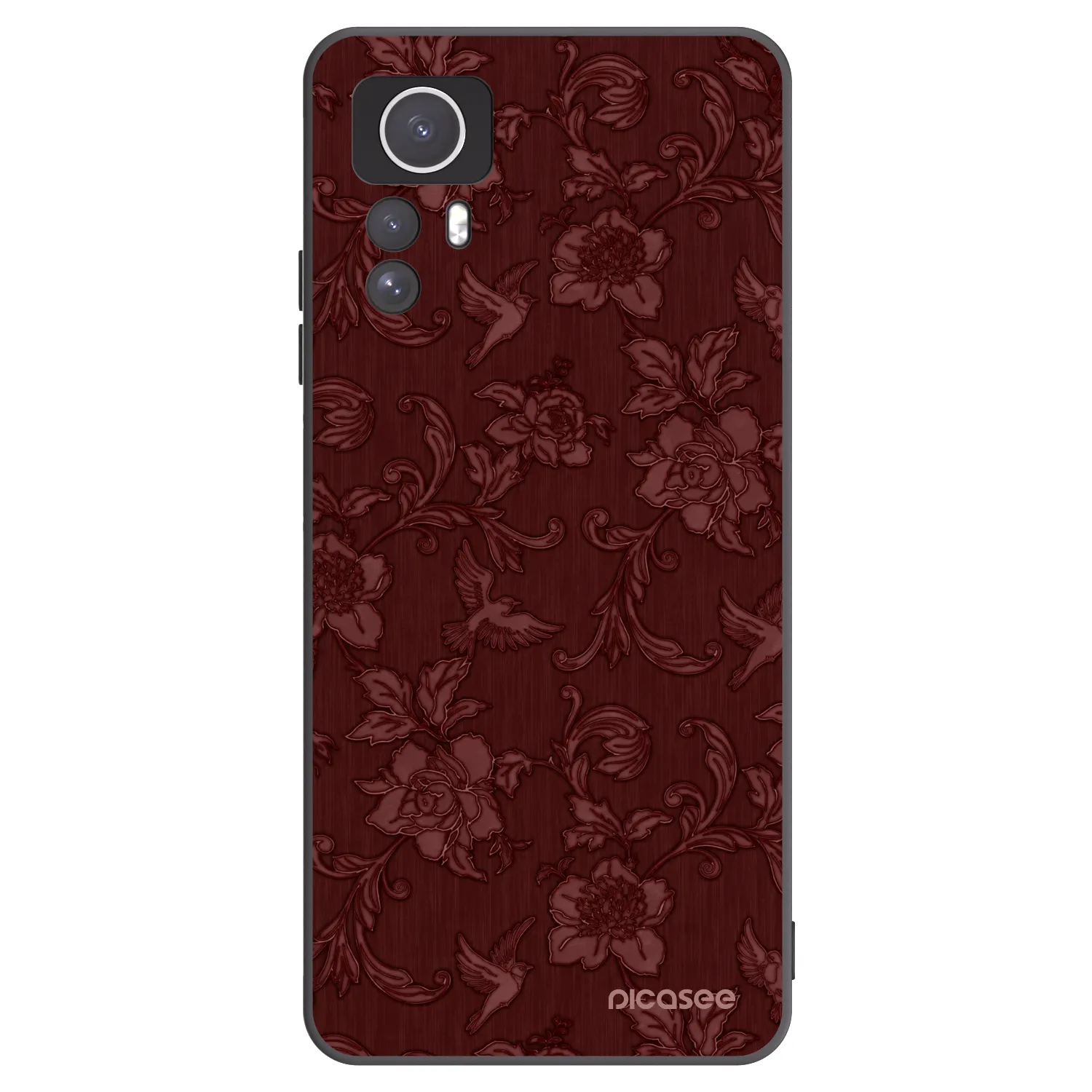 Picasee silikonski črni ovitek za Xiaomi Redmi Note 12S - Red Elegance