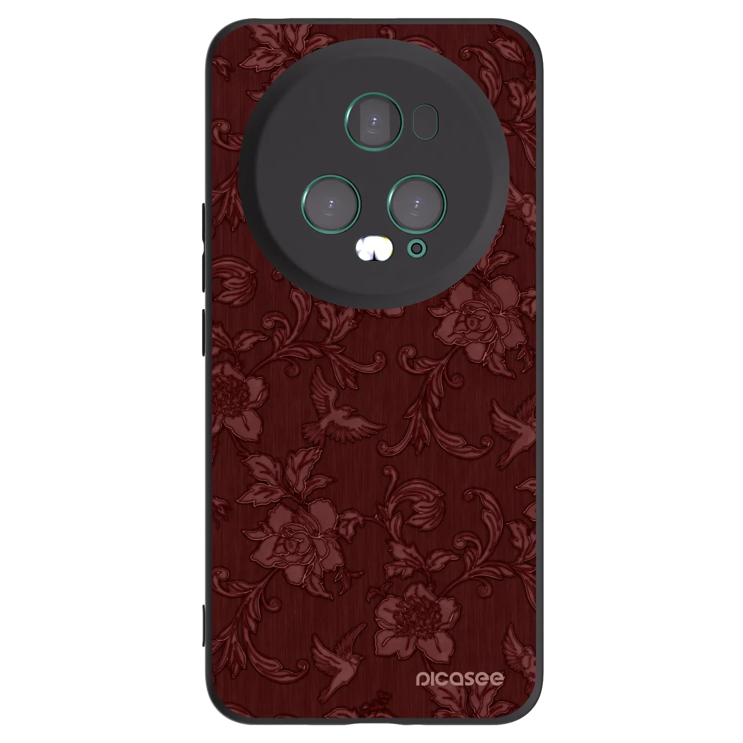 Picasee silikonski črni ovitek za Honor Magic5 Pro - Red Elegance