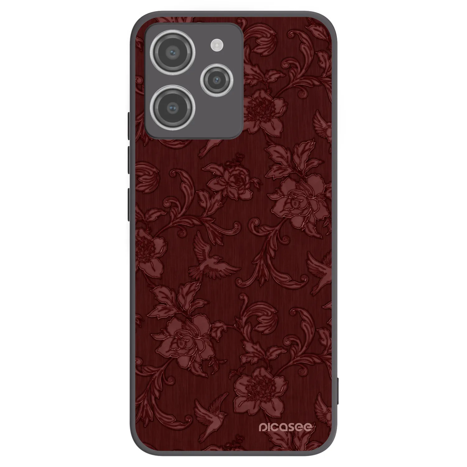 Picasee silikonski črni ovitek za Xiaomi Redmi 12 4G - Red Elegance