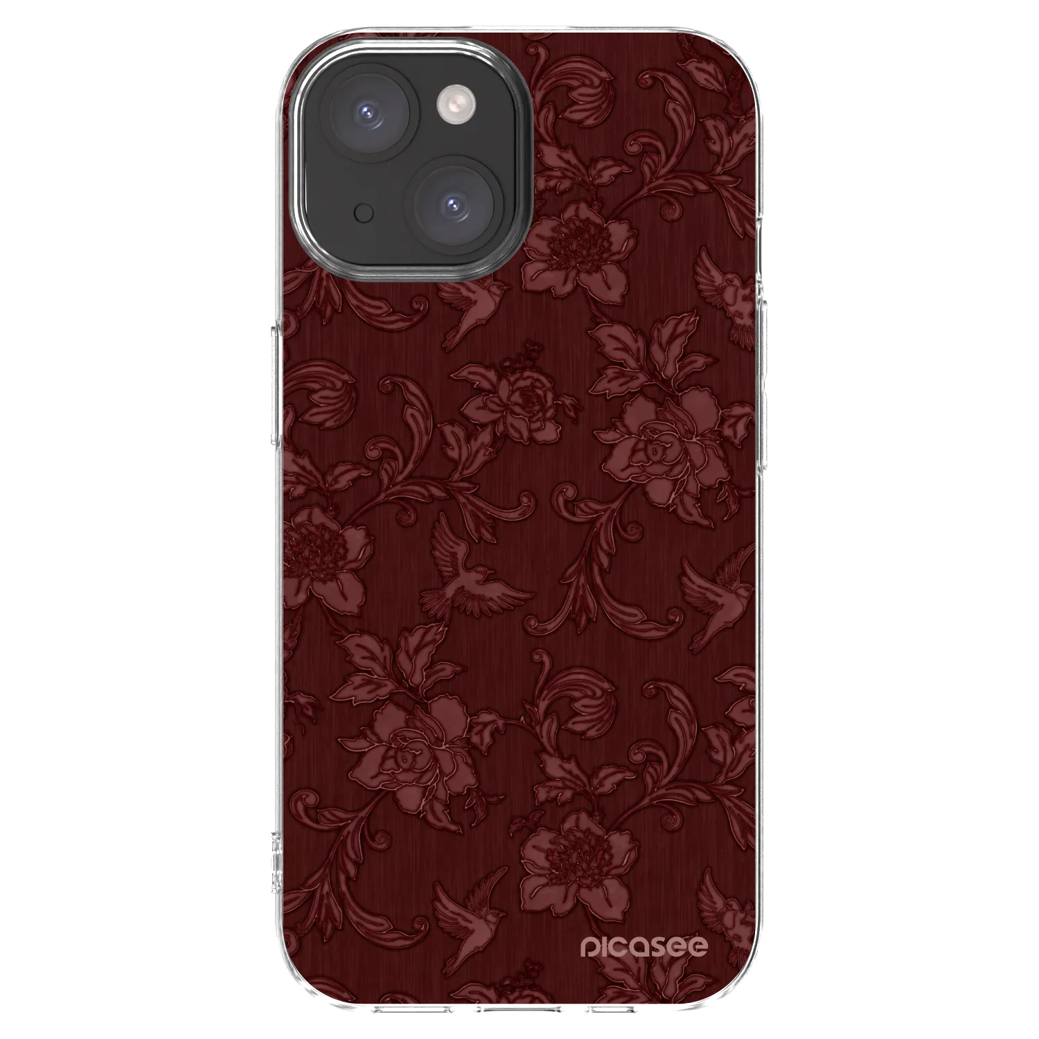 Picasee silikonski prozorni ovitek za Apple iPhone 15 - Red Elegance