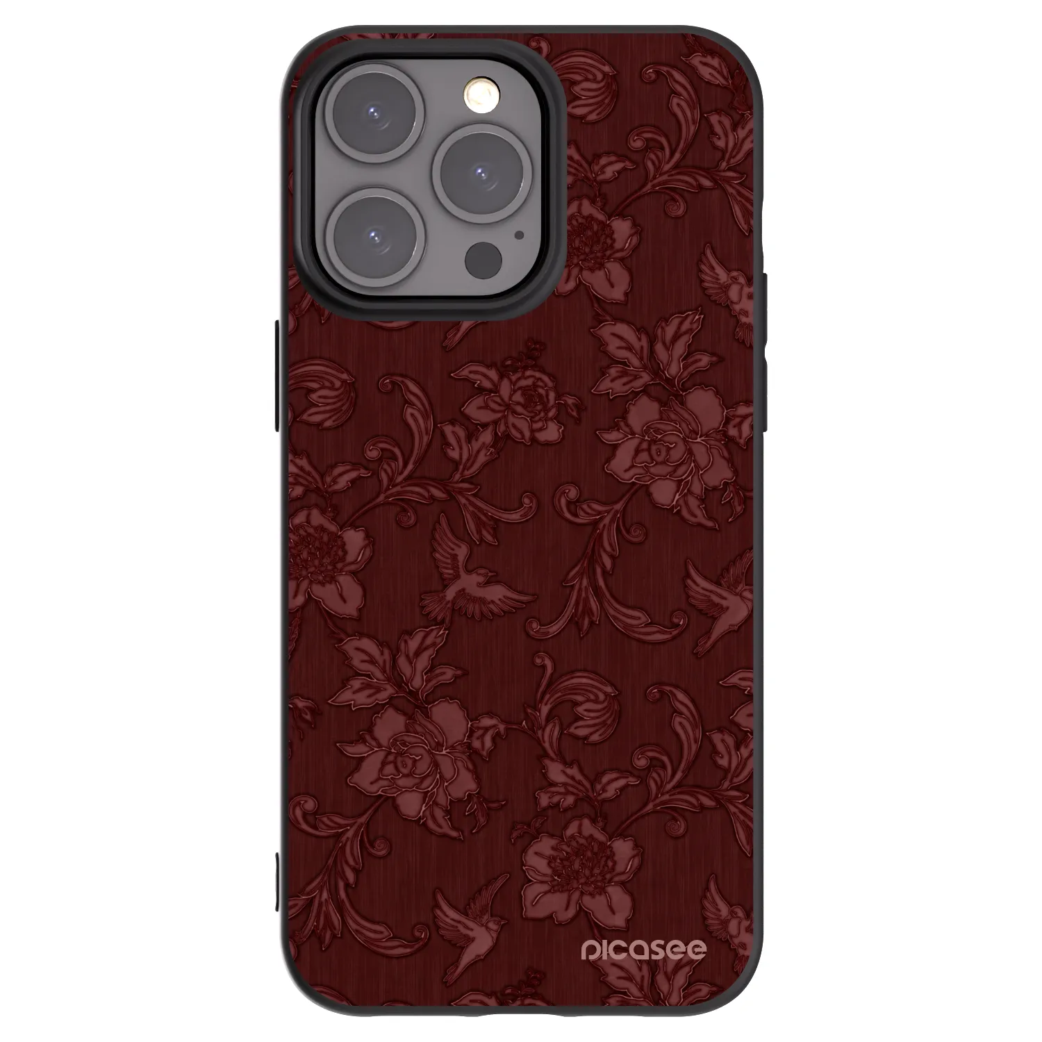 Picasee silikonski črni ovitek za Apple iPhone 15 Pro Max - Red Elegance