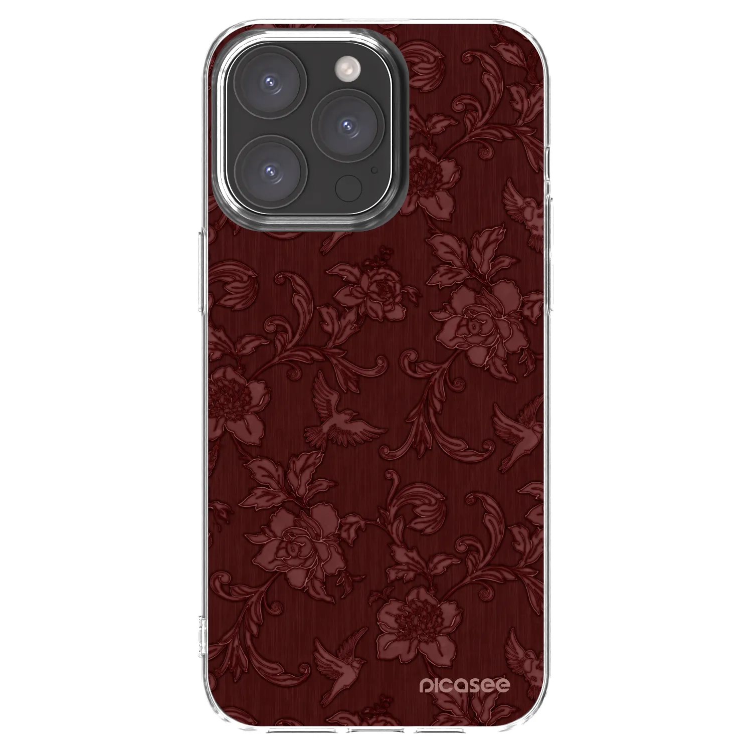 Picasee silikonski prozorni ovitek za Apple iPhone 15 Pro Max - Red Elegance