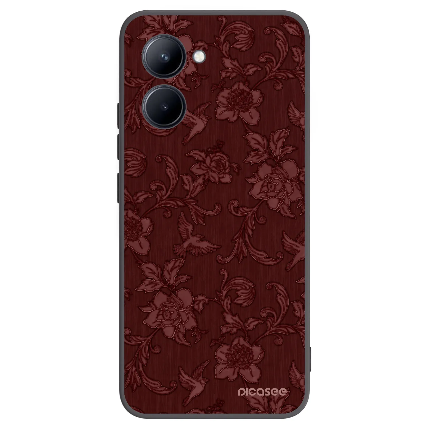 Picasee silikonski črni ovitek za Realme C33 (2023) - Red Elegance