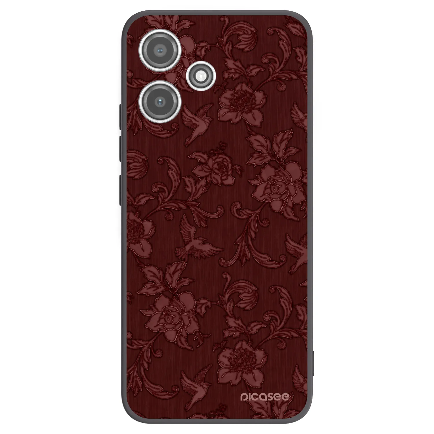 Picasee silikonski črni ovitek za Xiaomi Redmi 12 5G - Red Elegance