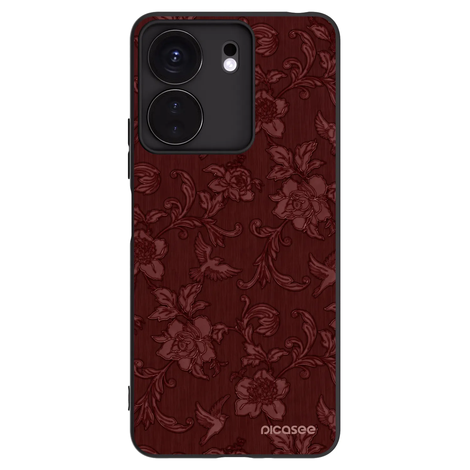 Picasee silikonski črni ovitek za Xiaomi Redmi 13C 4G - Red Elegance