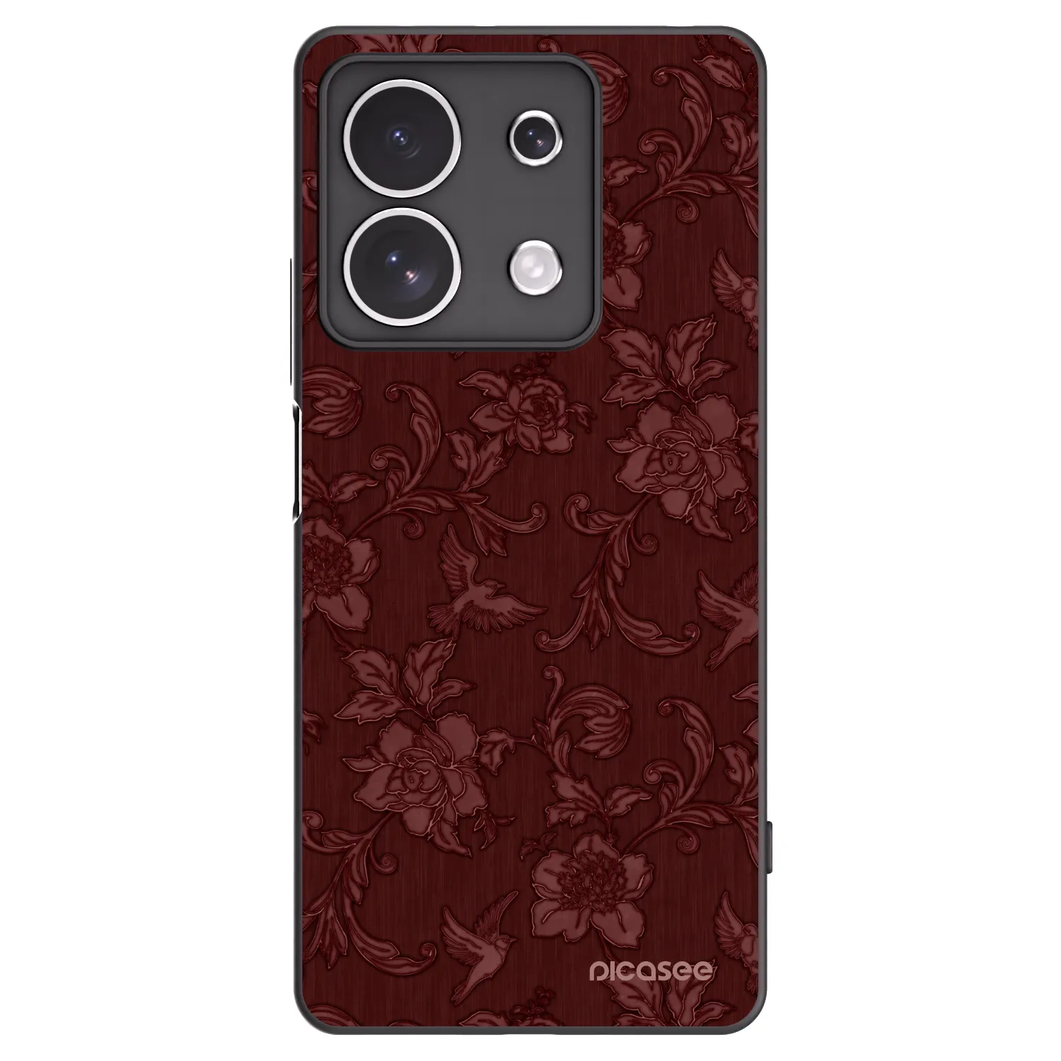 Picasee silikonski črni ovitek za Xiaomi Redmi Note 13 4G - Red Elegance