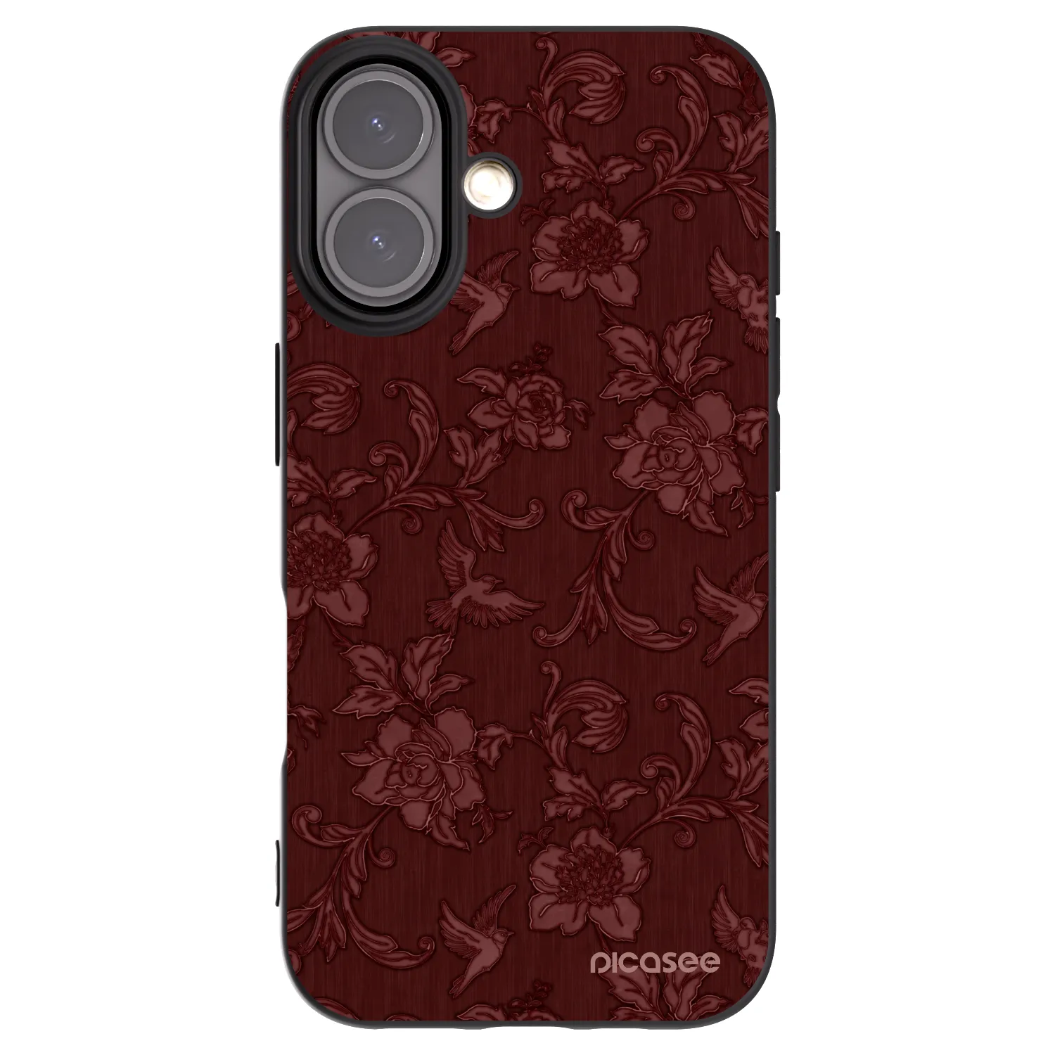 Picasee silikonski črni ovitek za Apple iPhone 16 - Red Elegance
