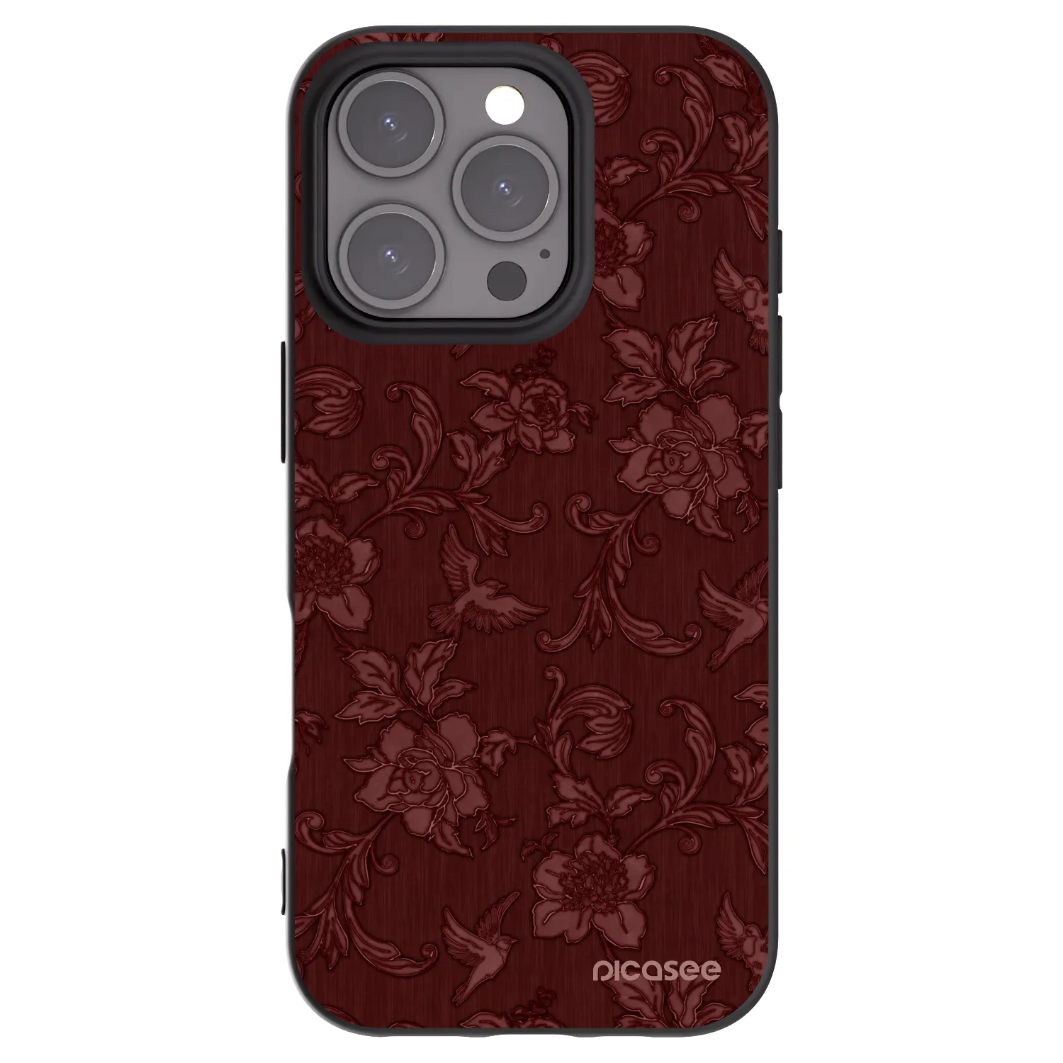 Picasee silikonski črni ovitek za Apple iPhone 16 Pro - Red Elegance