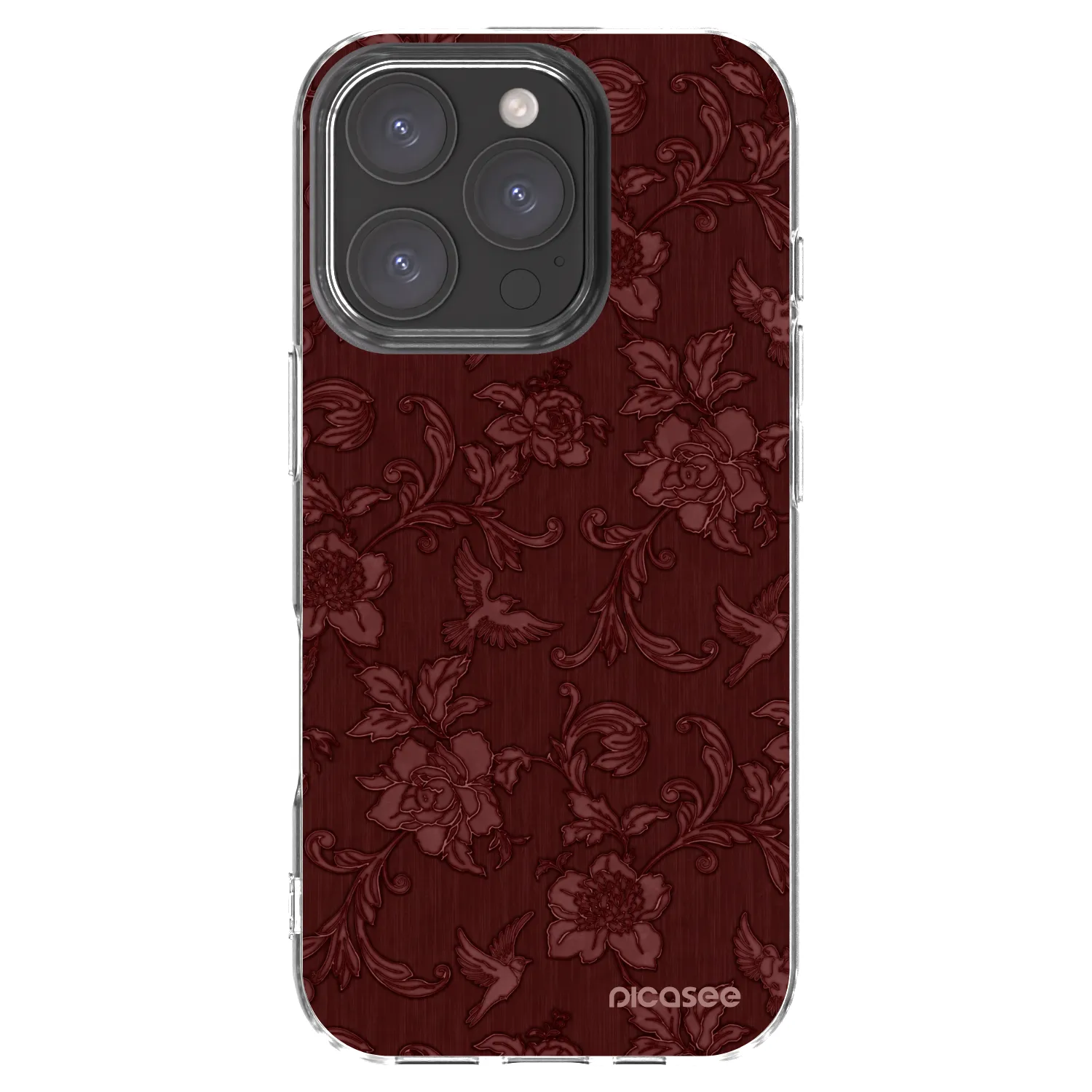 Picasee silikonski prozorni ovitek za Apple iPhone 16 Pro - Red Elegance