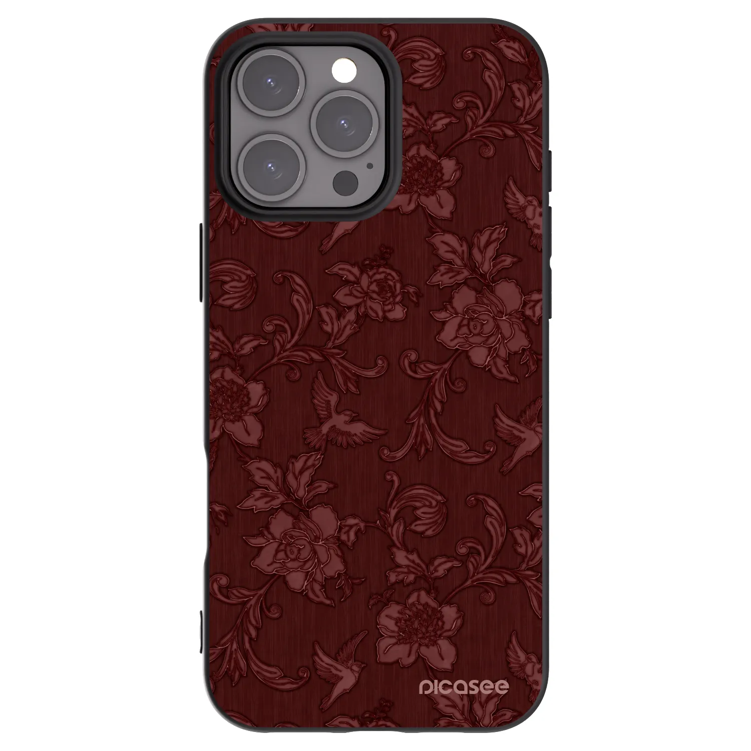 Picasee silikonski črni ovitek za Apple iPhone 16 Pro Max - Red Elegance