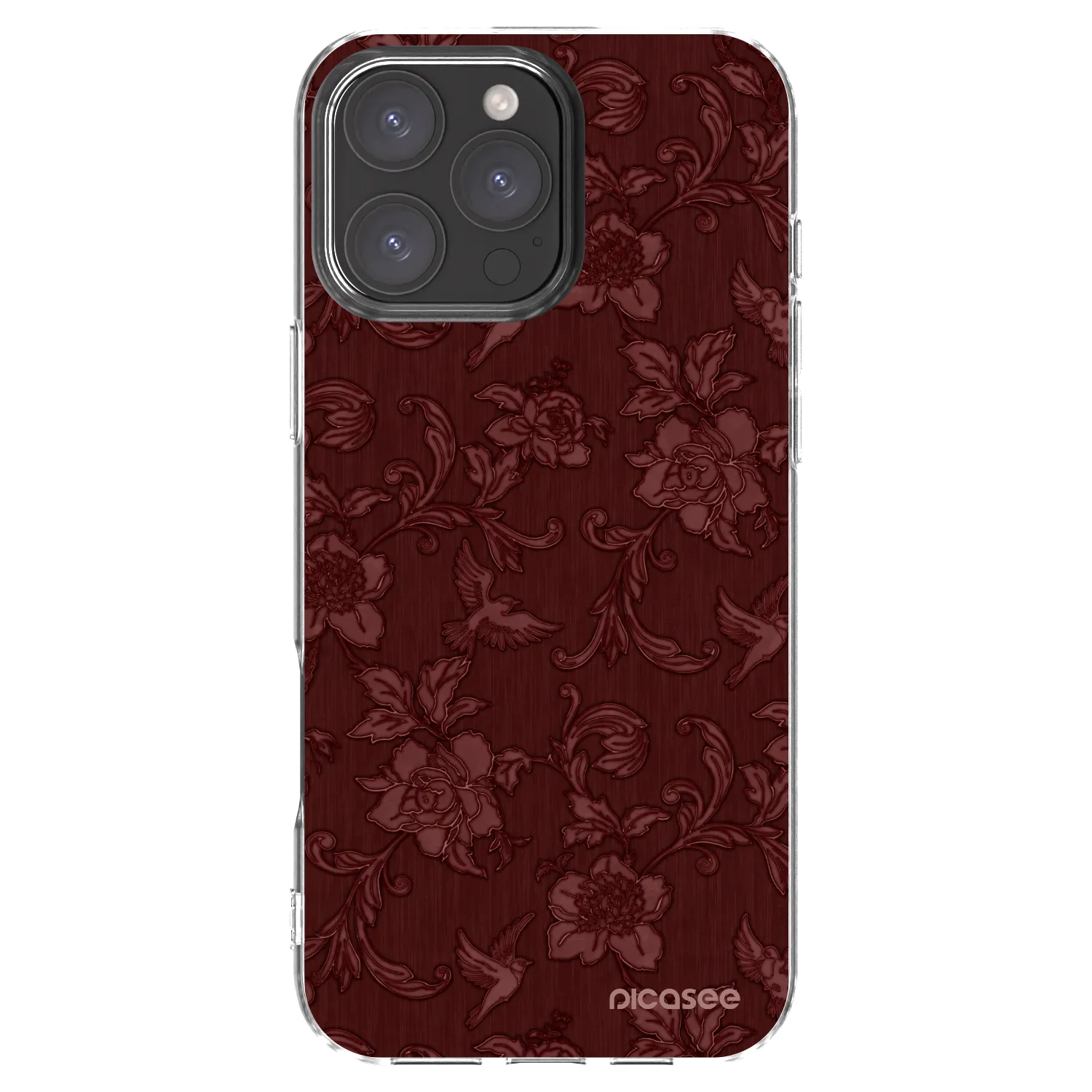 Picasee silikonski prozorni ovitek za Apple iPhone 16 Pro Max - Red Elegance