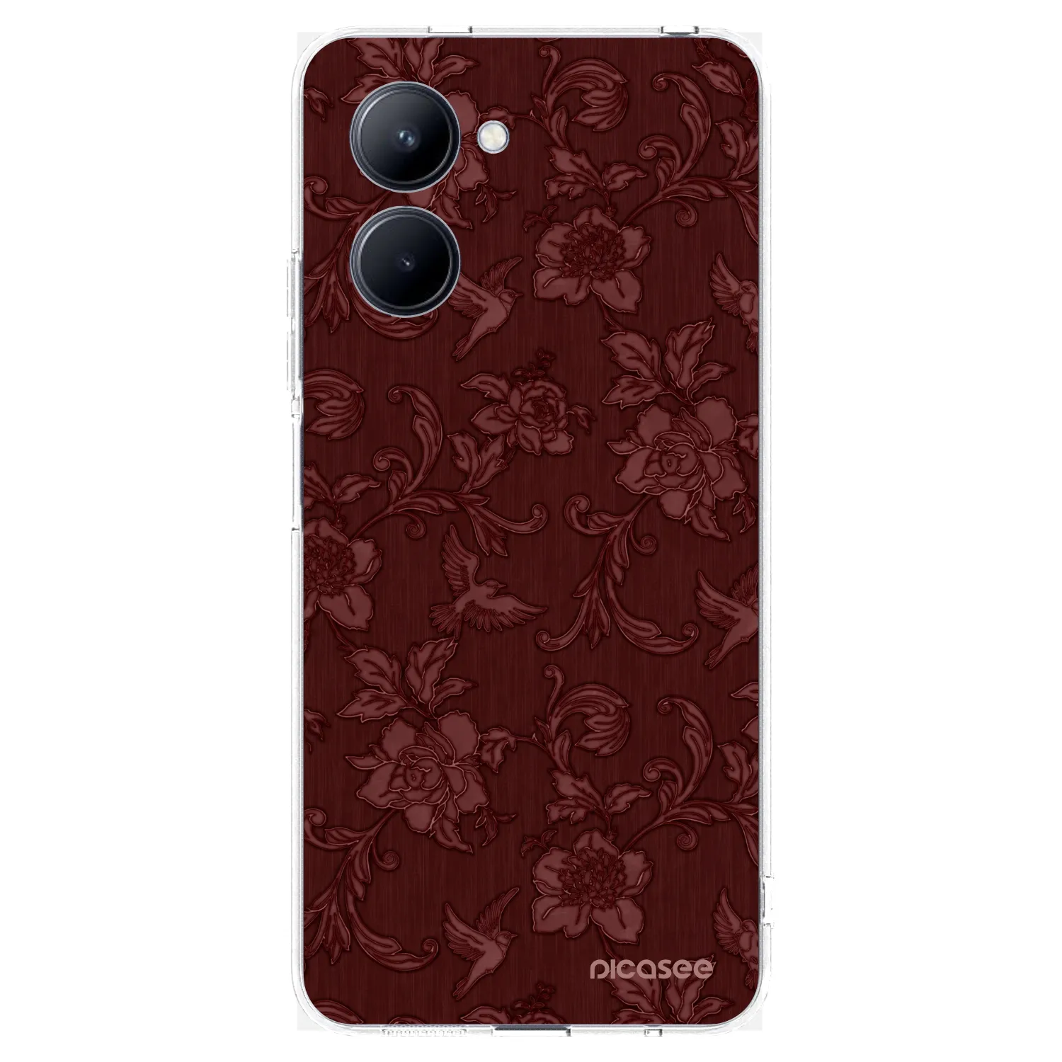 Picasee silikonski prozorni ovitek za Realme C33 (2023) - Red Elegance