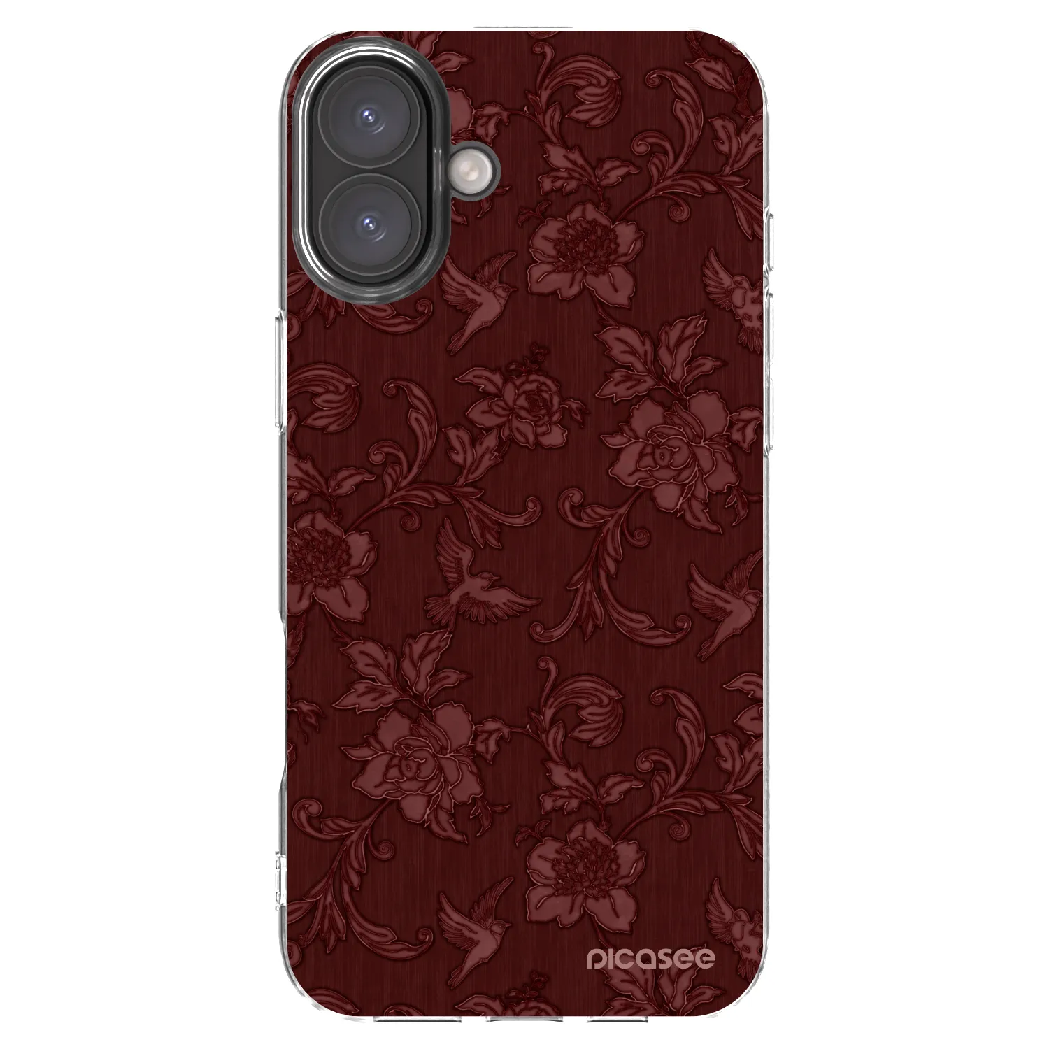 Picasee silikonski prozorni ovitek za Apple iPhone 16 Plus - Red Elegance