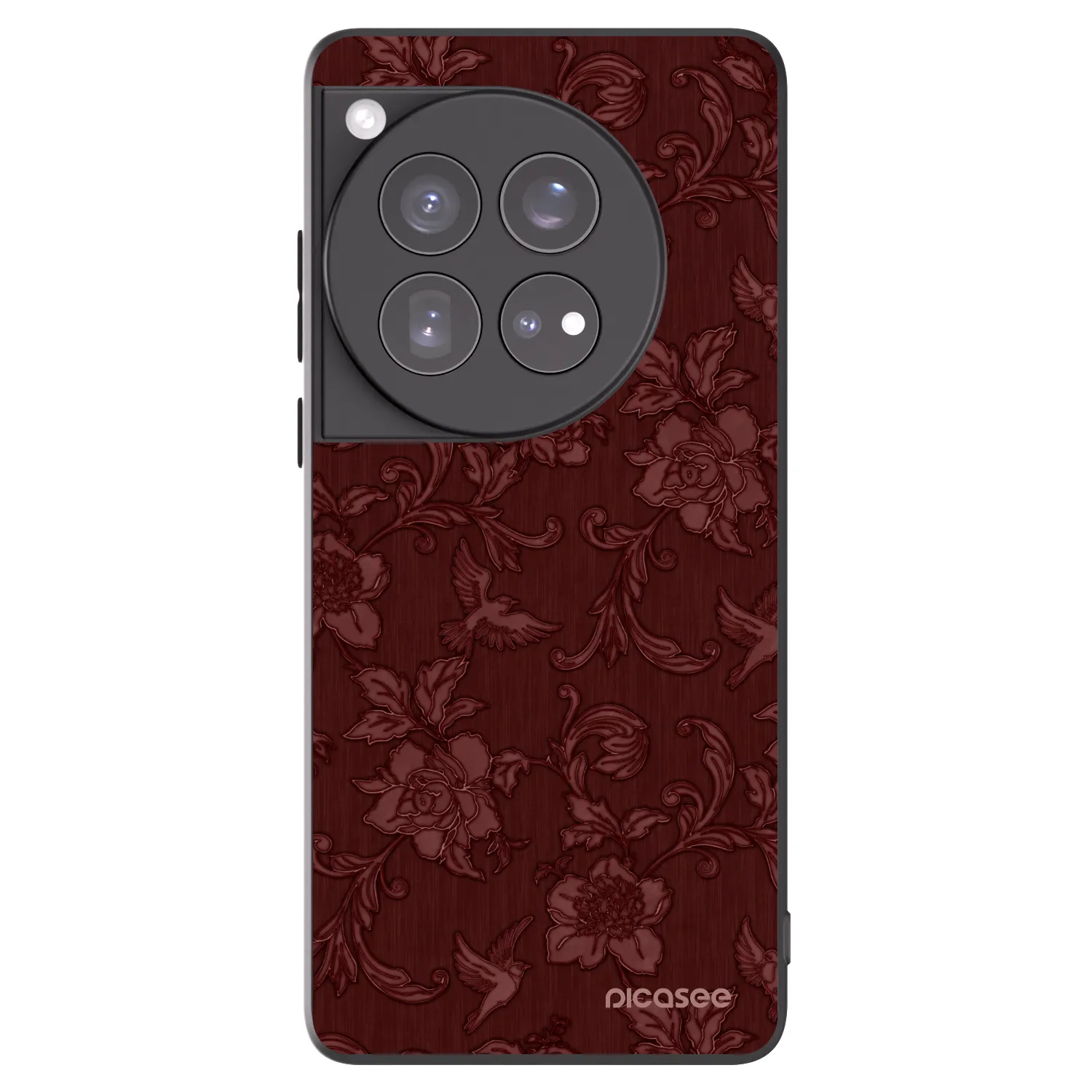 Picasee silikonski črni ovitek za OnePlus 12 5G - Red Elegance