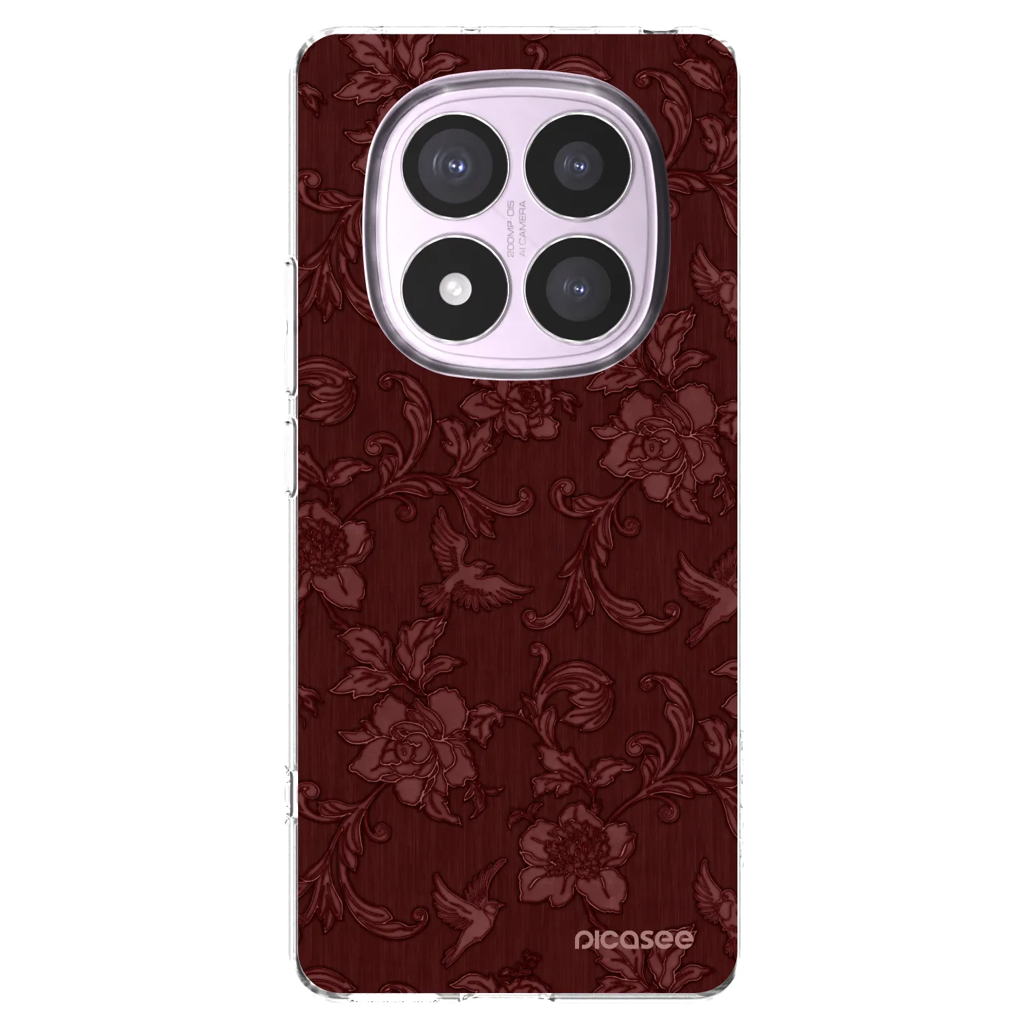 Picasee silikonski prozorni ovitek za Xiaomi Redmi Note 14 Pro 5G - Red Elegance