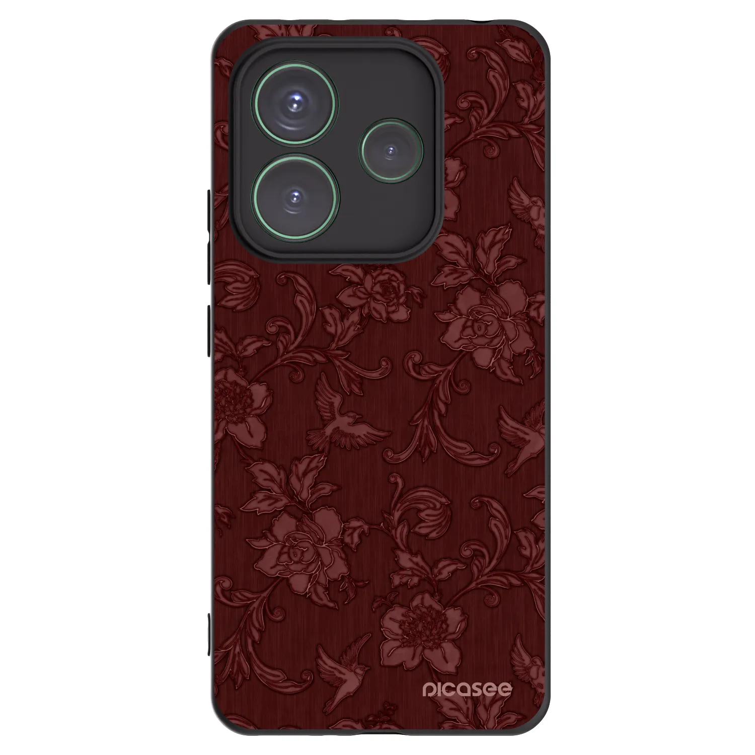 Picasee silikonski črni ovitek za Xiaomi Redmi Note 14 5G - Red Elegance