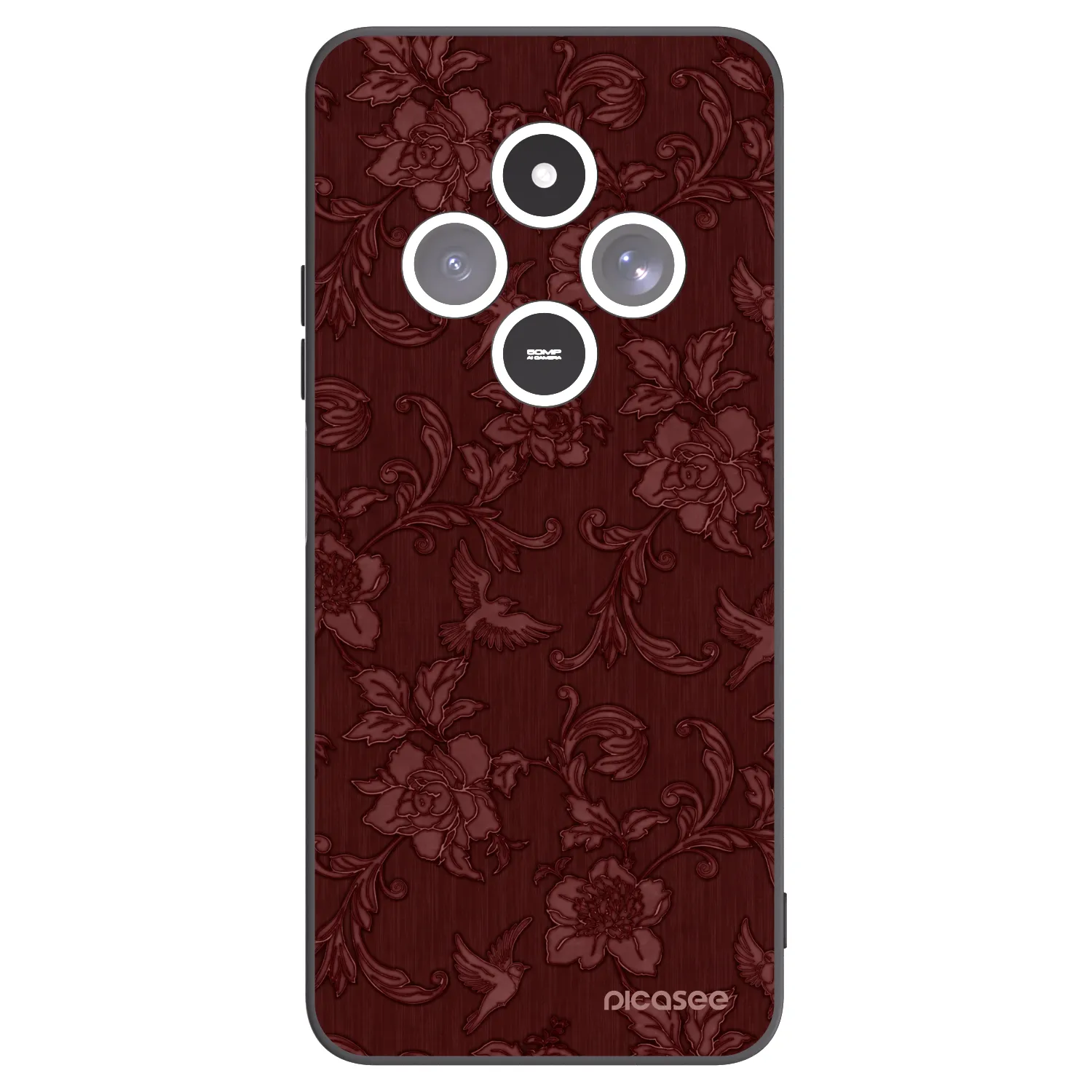 Picasee silikonski črni ovitek za Xiaomi Redmi 14C - Red Elegance