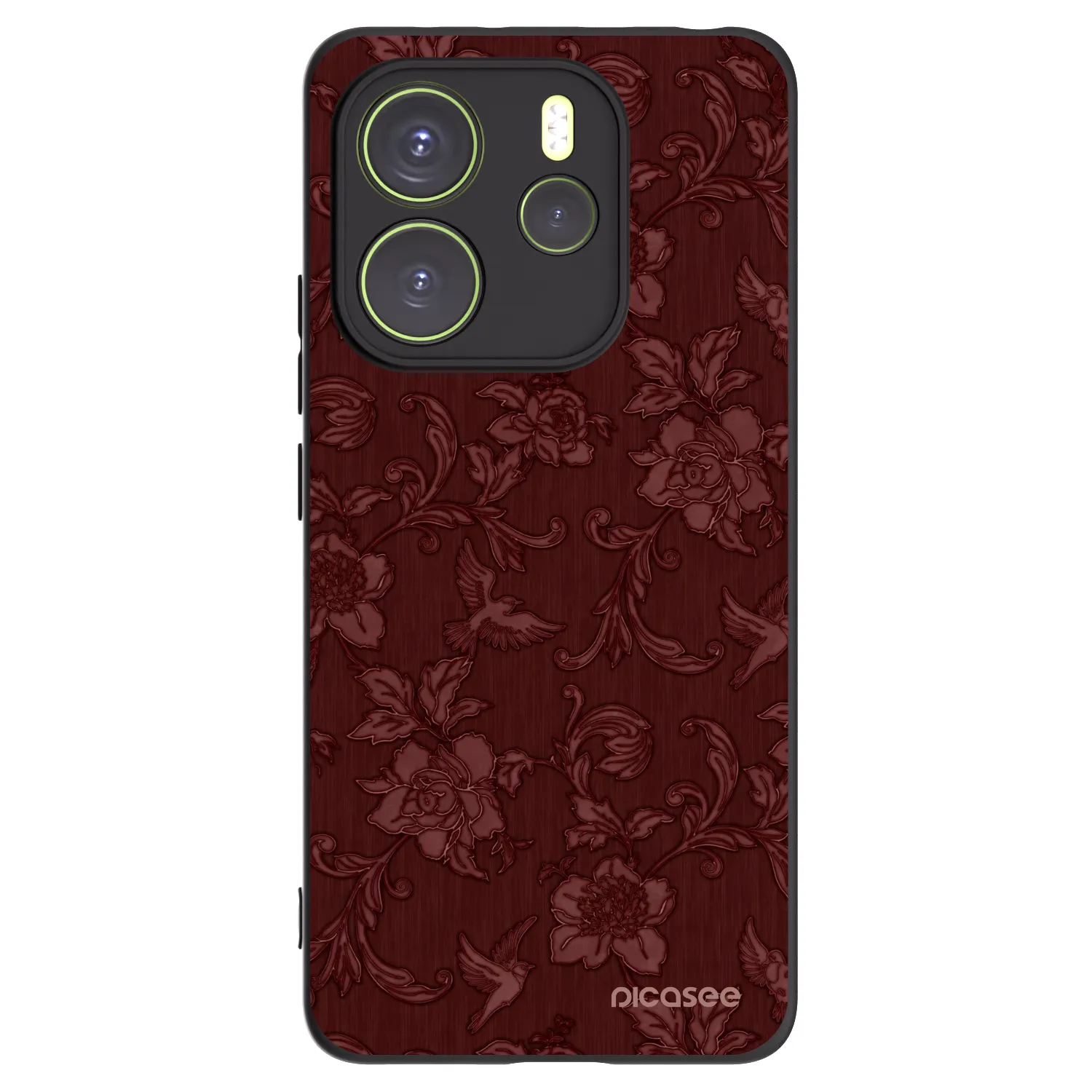 Picasee silikonski črni ovitek za Xiaomi Redmi Note 14 4G - Red Elegance