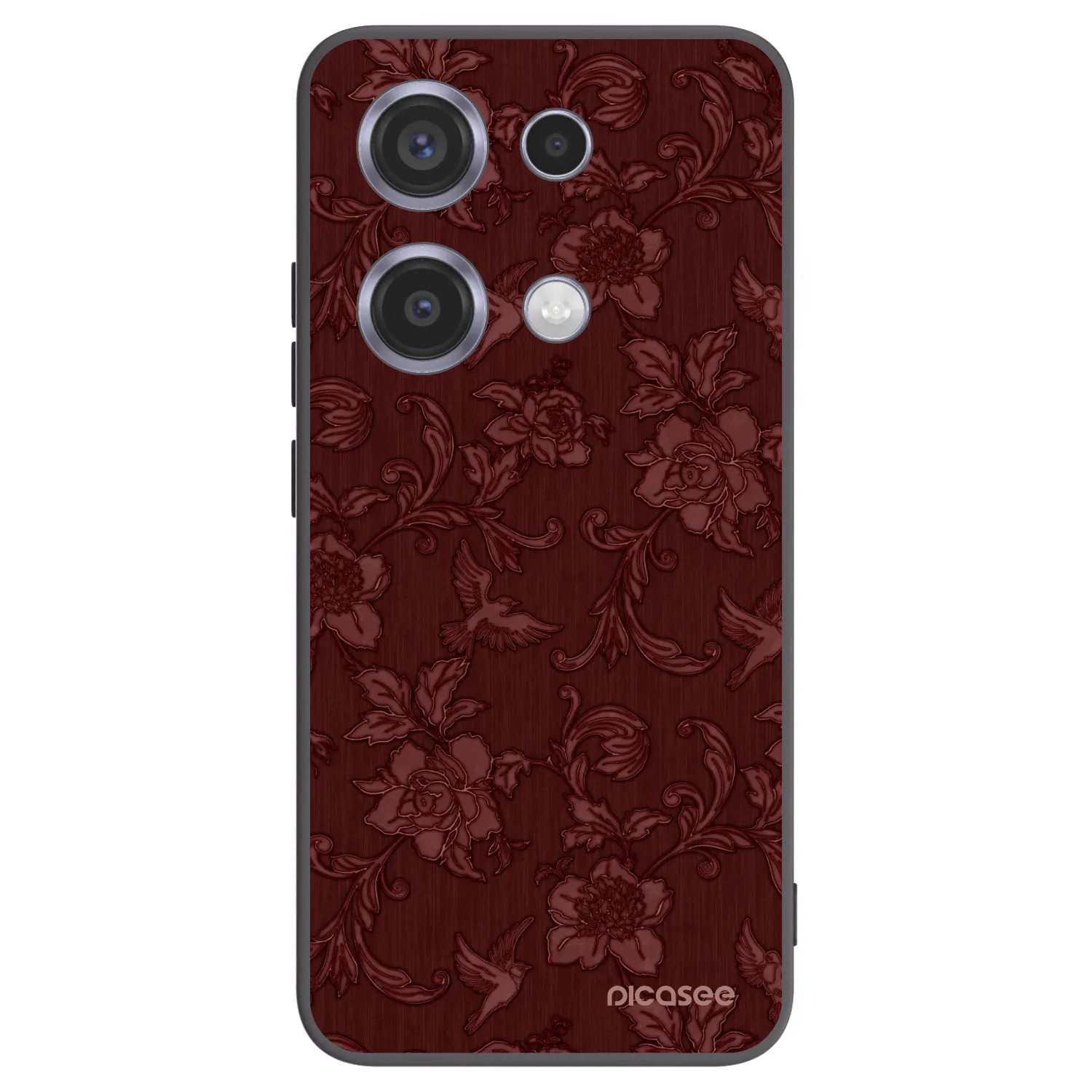 Picasee silikonski črni ovitek za Xiaomi Redmi Note 14S - Red Elegance
