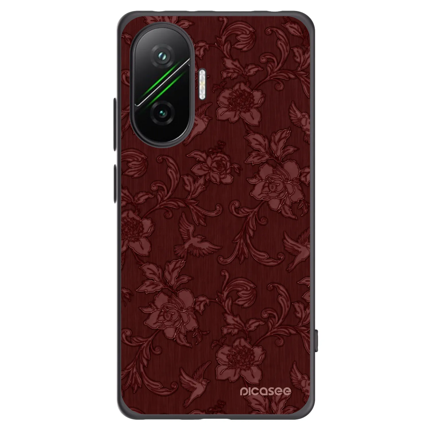 Picasee silikonski črni ovitek za Xiaomi Poco F7 5G - Red Elegance