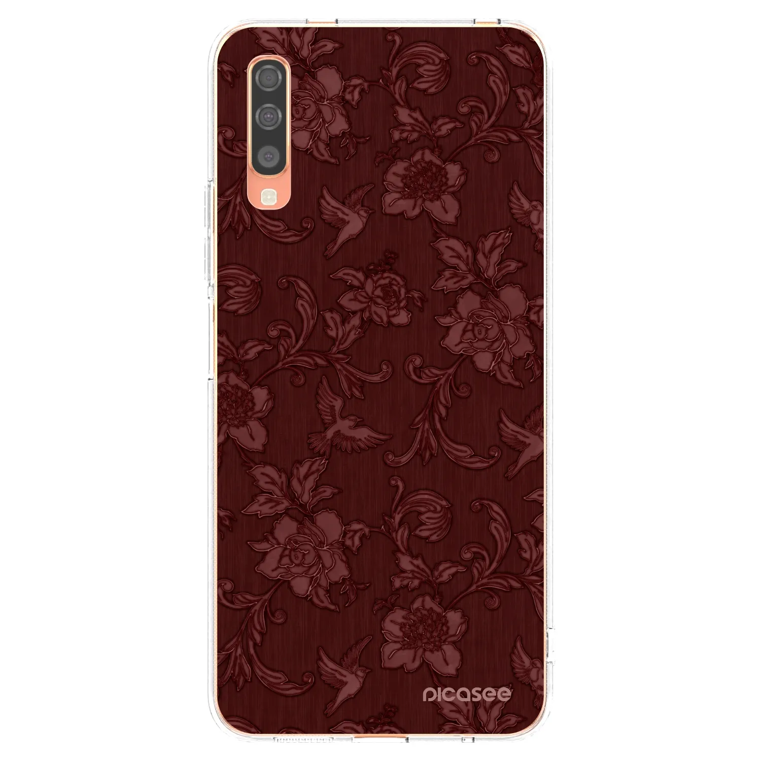 Picasee silikonski prozorni ovitek za Samsung Galaxy A70 A705F - Red Elegance