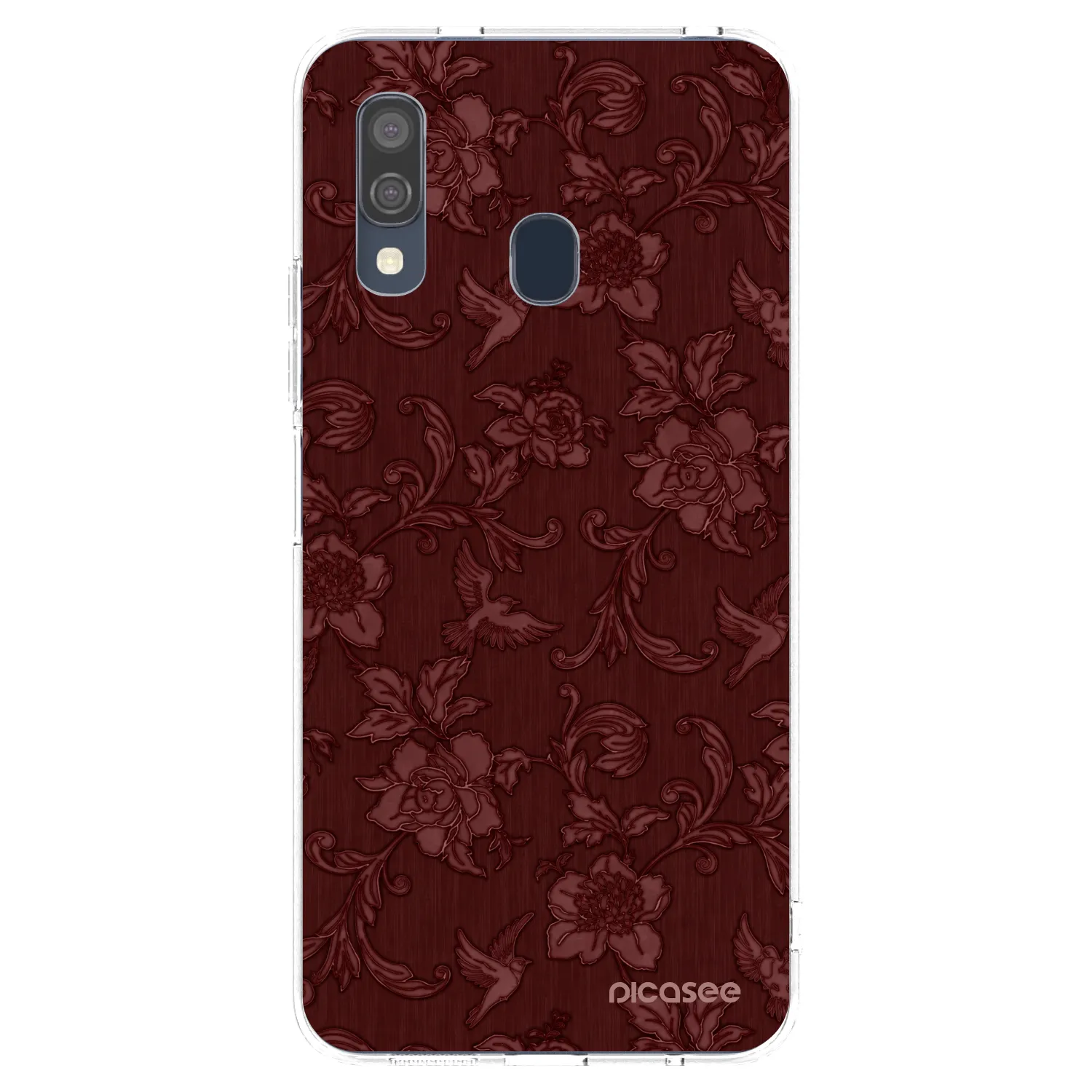 Picasee silikonski prozorni ovitek za Samsung Galaxy A40 A405F - Red Elegance