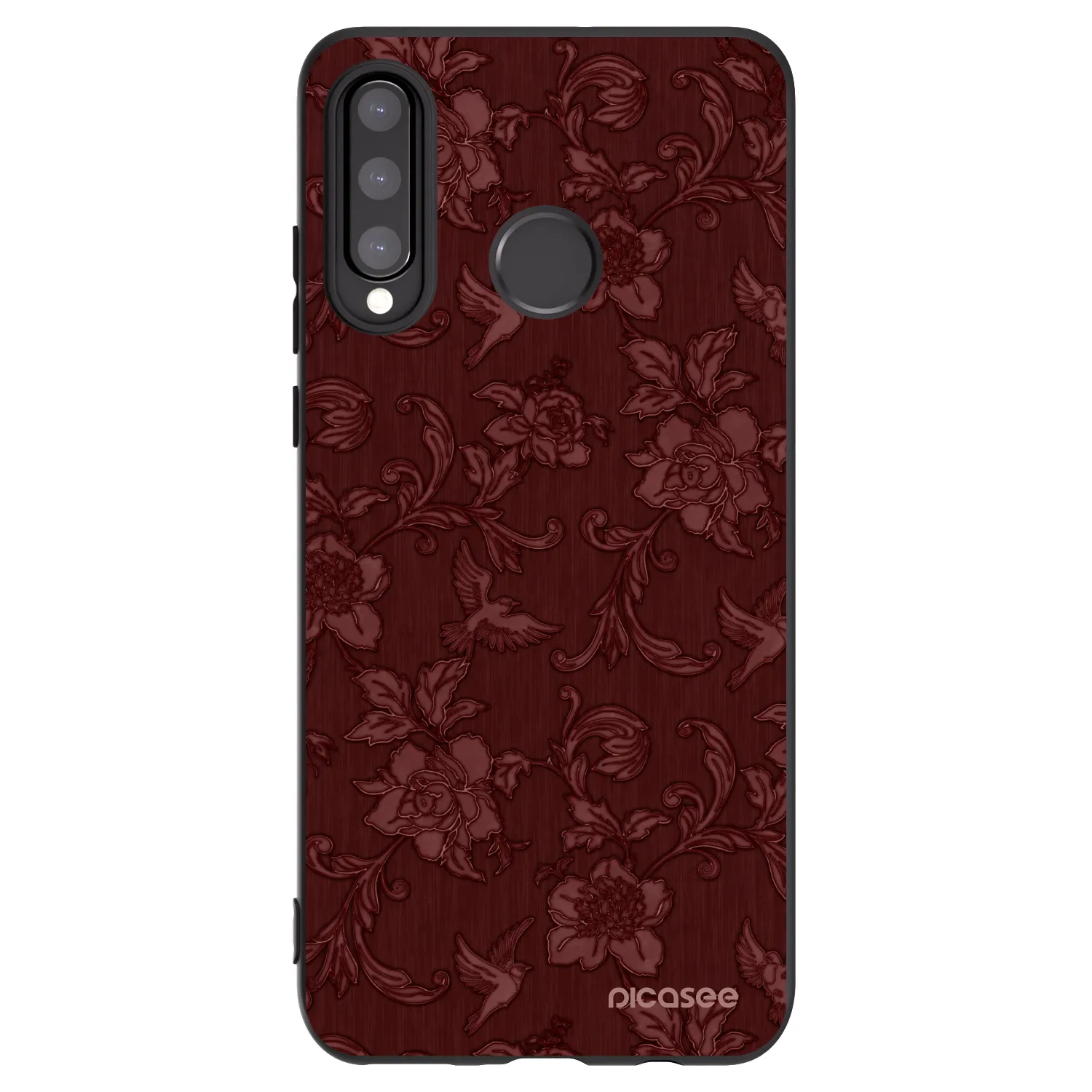 Picasee silikonski črni ovitek za Huawei P30 Lite - Red Elegance