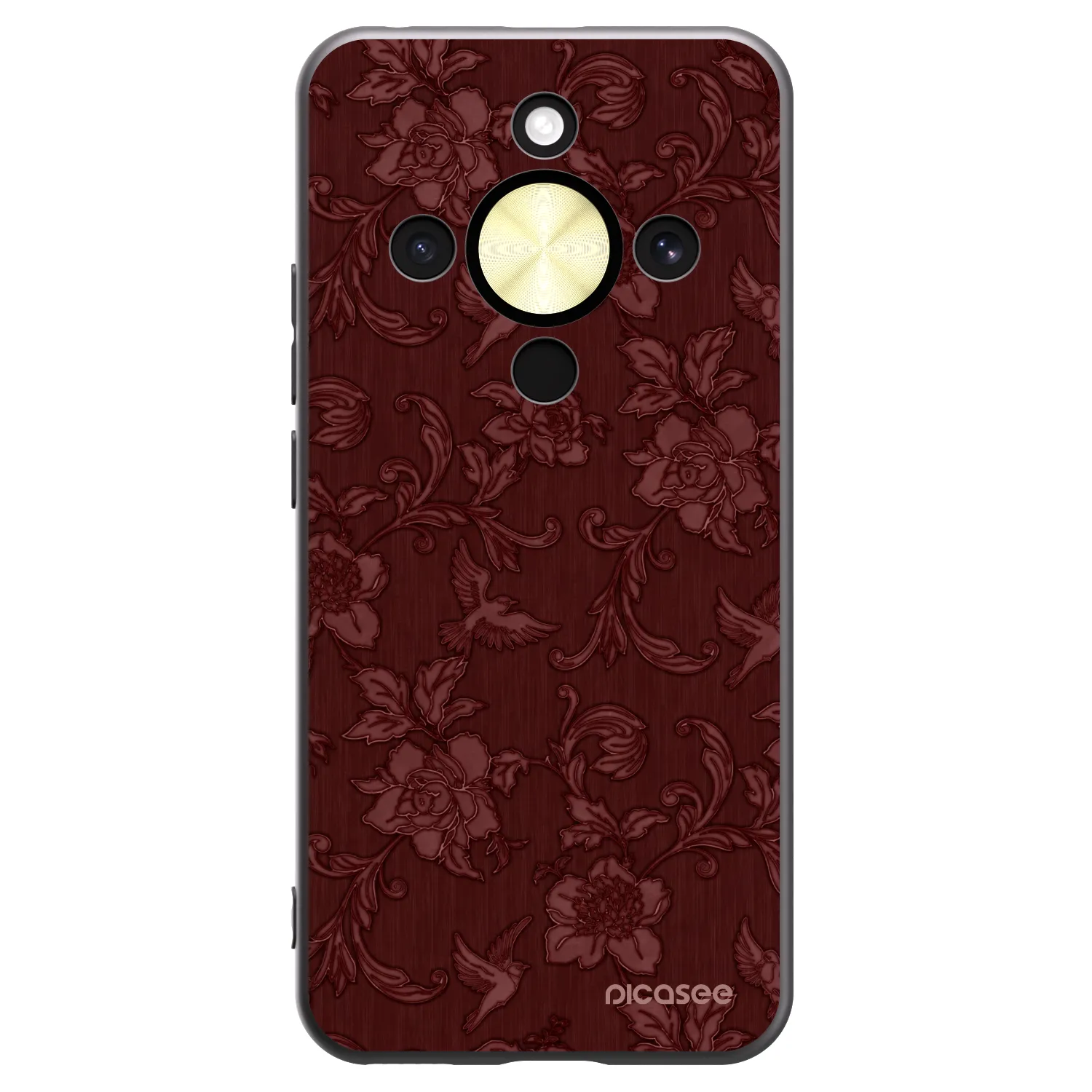 Picasee silikonski črni ovitek za Honor Magic8 Lite 5G - Red Elegance